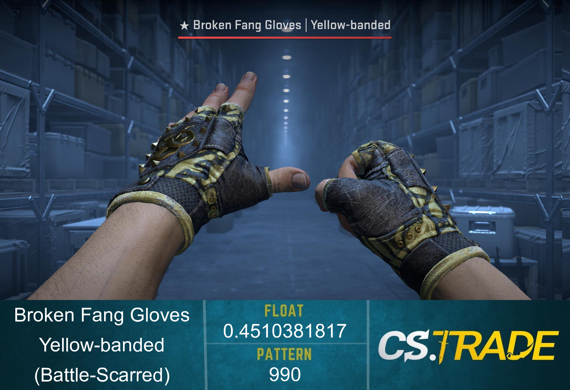 ★ Broken Fang Gloves | Yellow-banded (Battle-Scarred) Screenshot