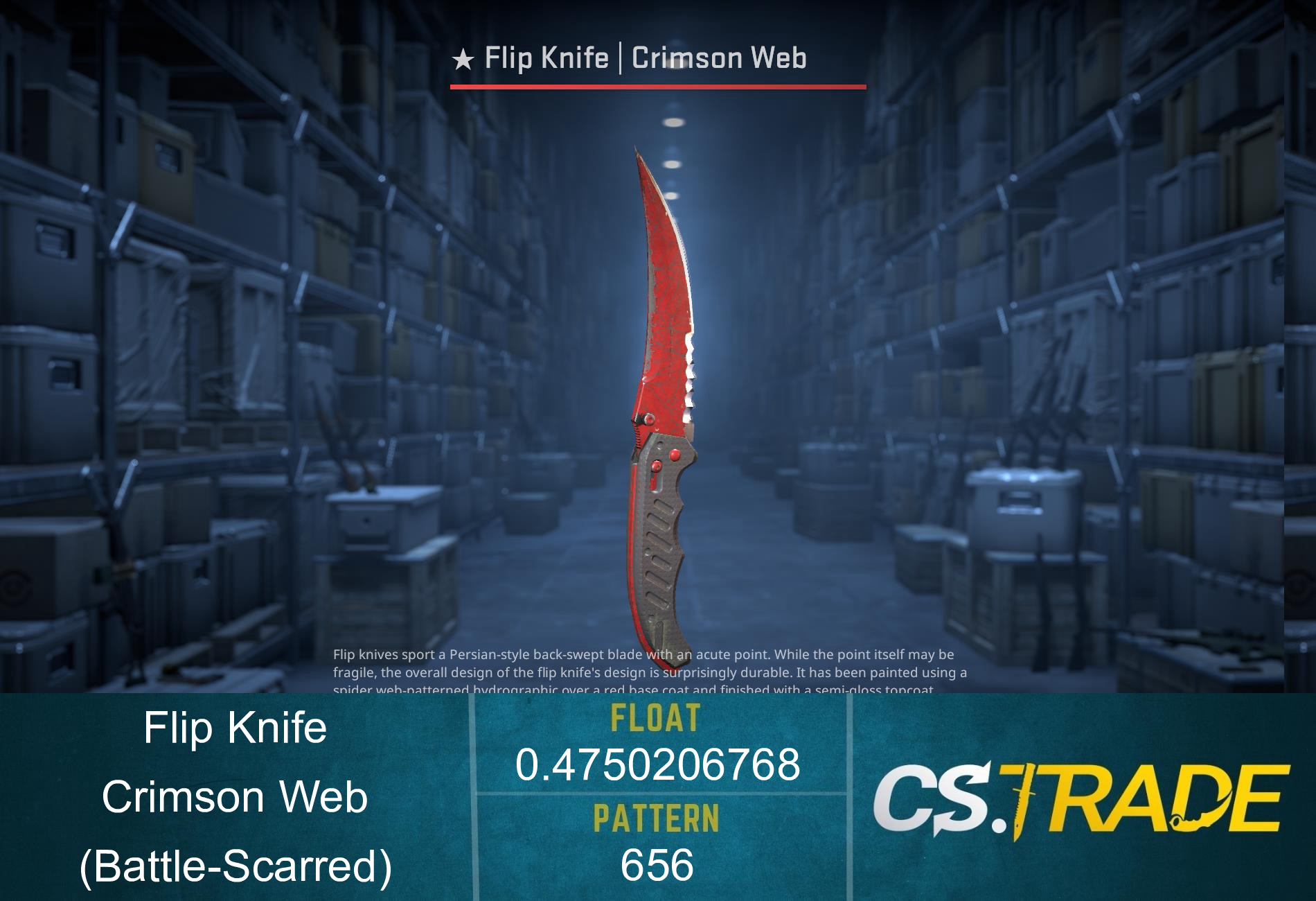 ★ Flip Knife | Crimson Web (Battle-Scarred) Screenshot