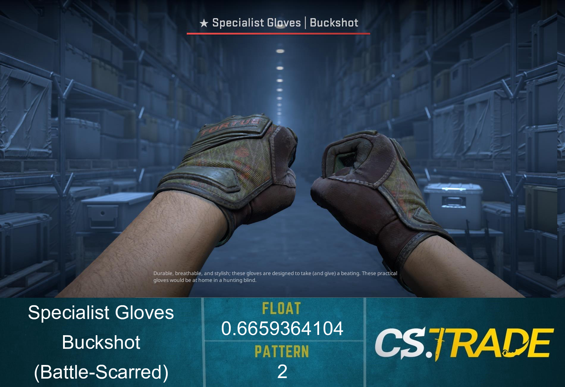 ★ Specialist Gloves | Buckshot (Battle-Scarred) Screenshot