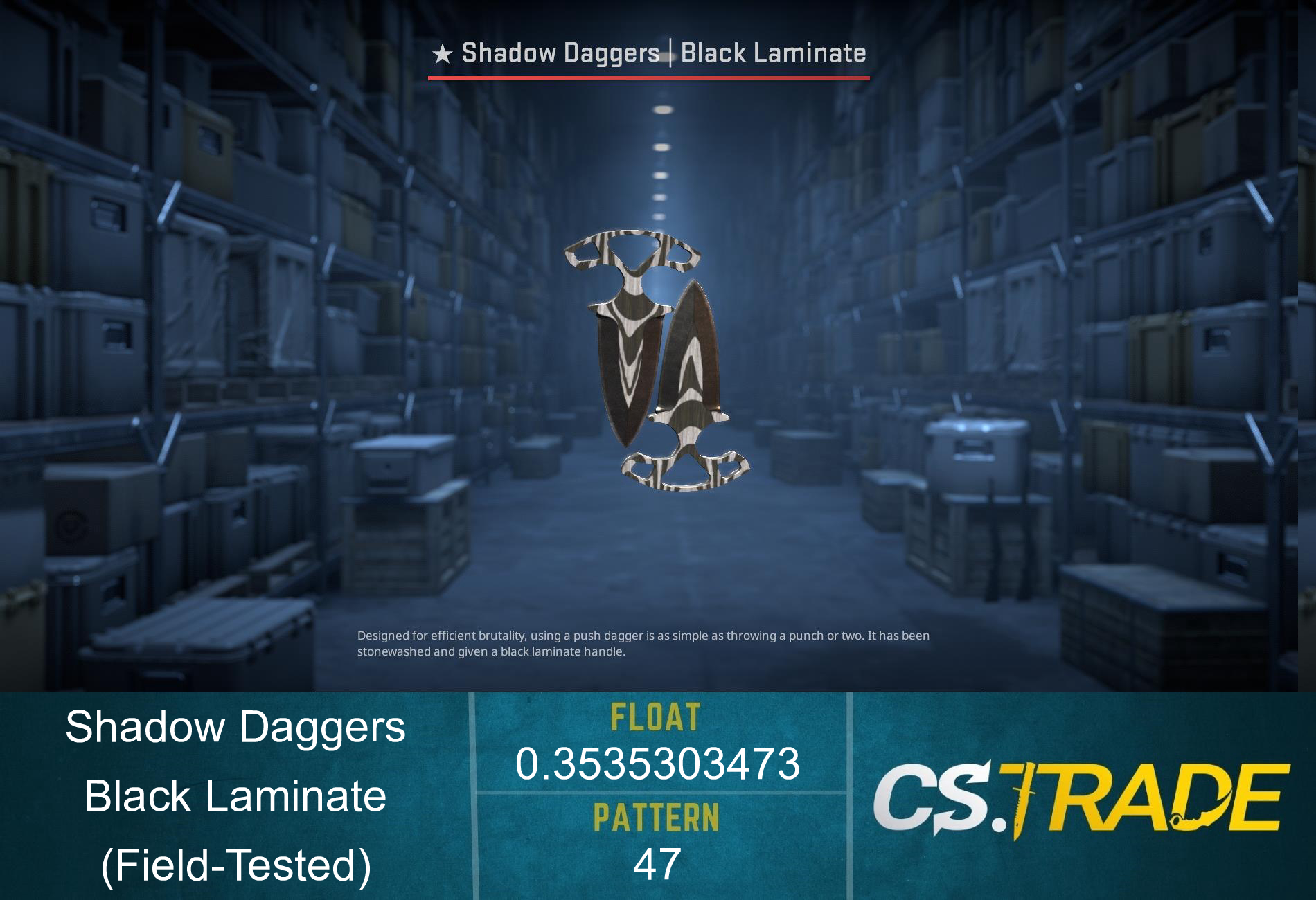 ★ Shadow Daggers | Black Laminate (Field-Tested)