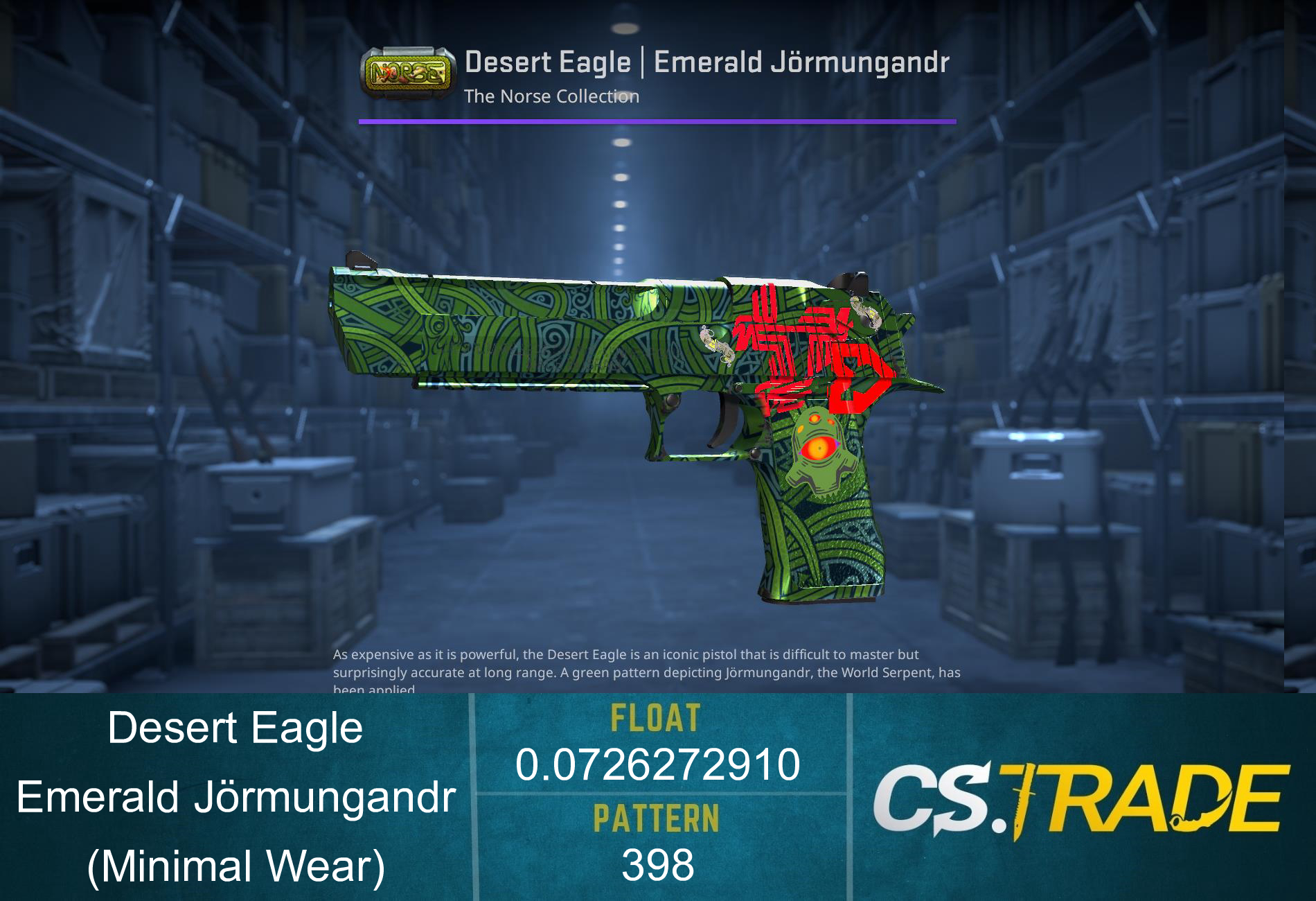 Desert Eagle | Emerald Jörmungandr (Minimal Wear) Screenshot