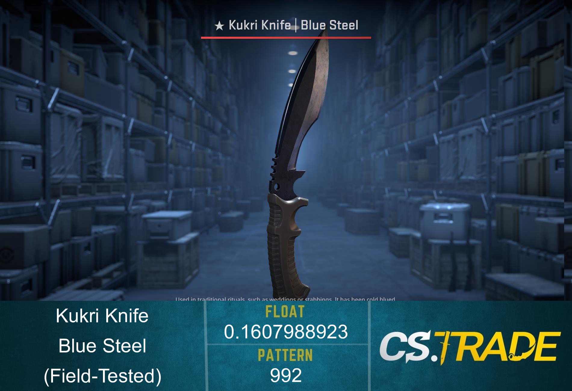 ★ Kukri Knife | Blue Steel (Field-Tested) Screenshot