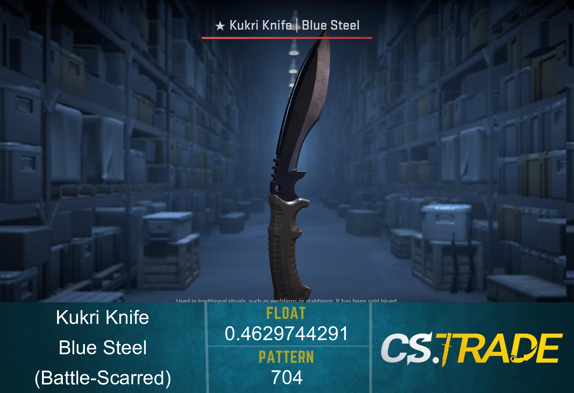 ★ Kukri Knife | Blue Steel (Battle-Scarred) Screenshot