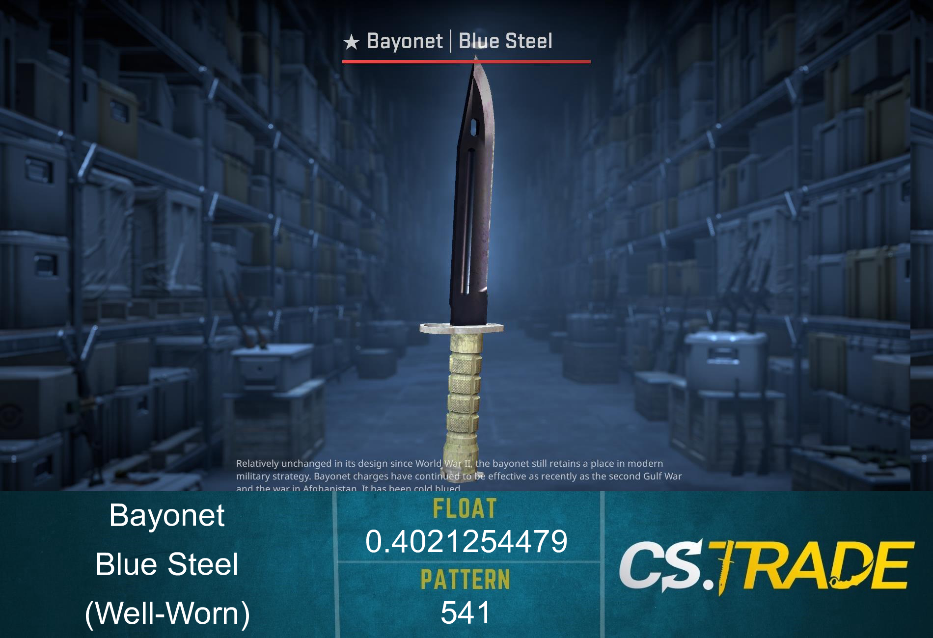★ Bayonet | Blue Steel (Well-Worn) Screenshot