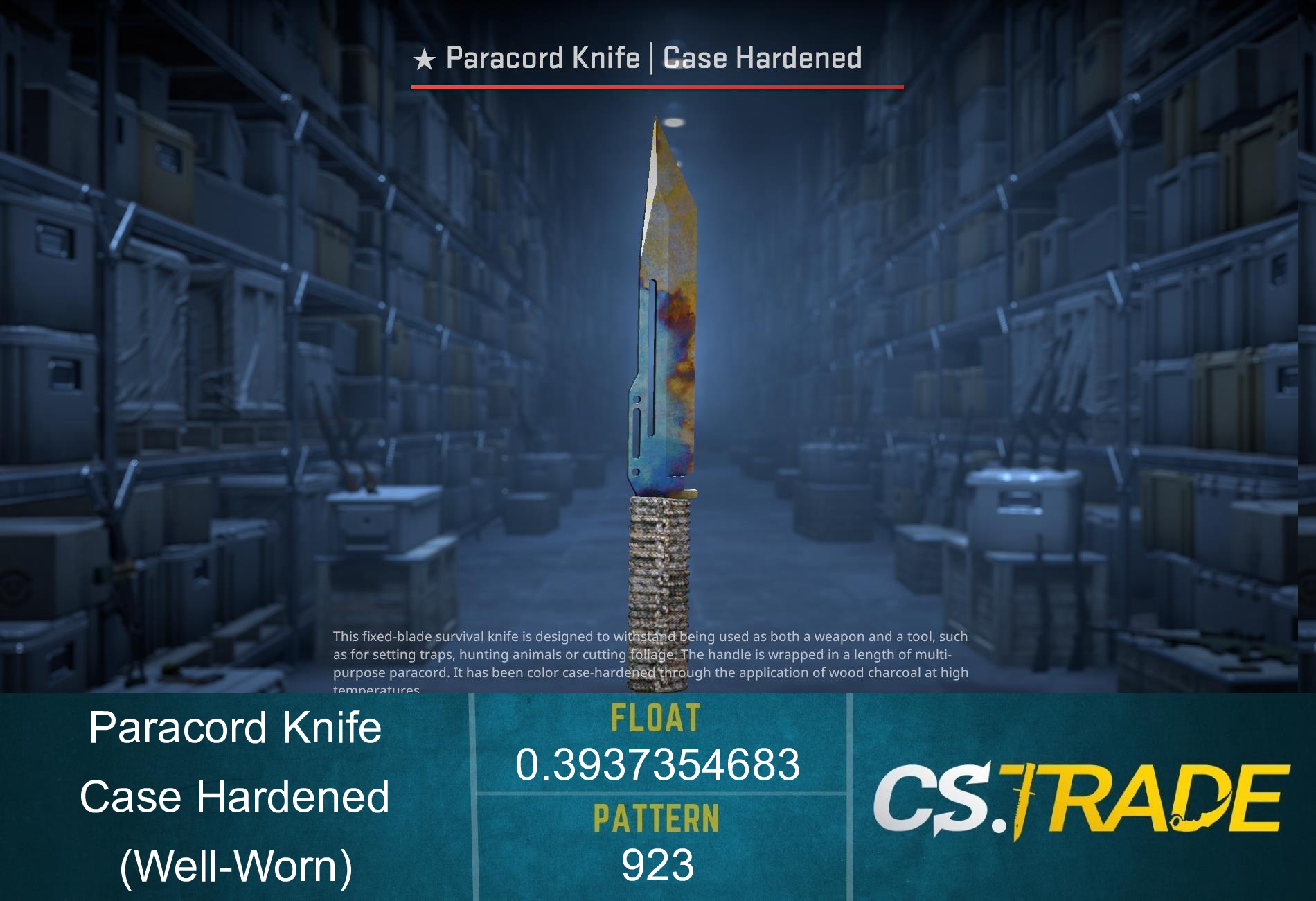 ★ StatTrak™ Paracord Knife | Case Hardened (Well-Worn) Screenshot