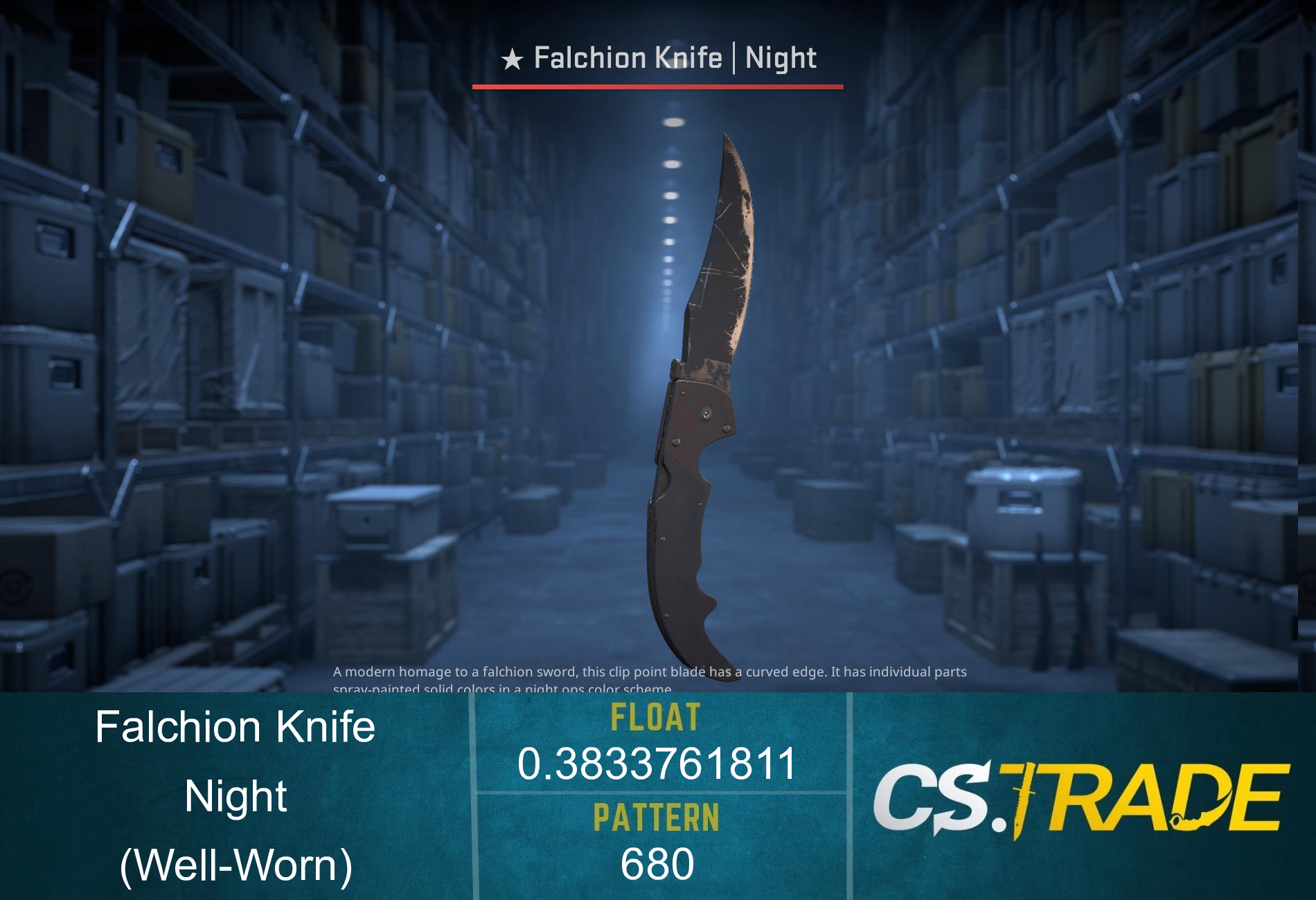 ★ StatTrak™ Falchion Knife | Night (Well-Worn) Screenshot