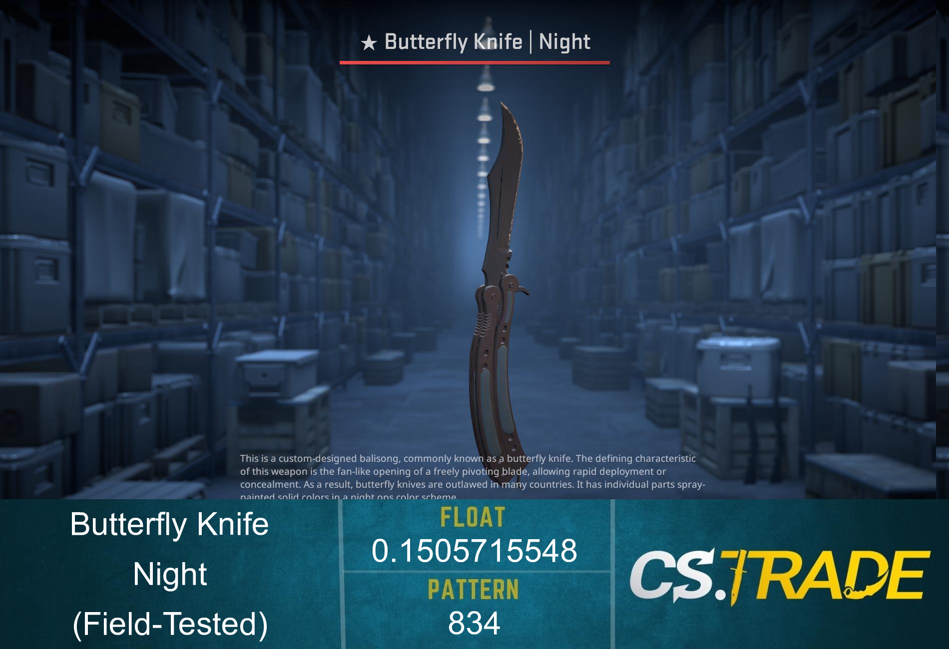 ★ StatTrak™ Butterfly Knife | Night (Field-Tested) Screenshot