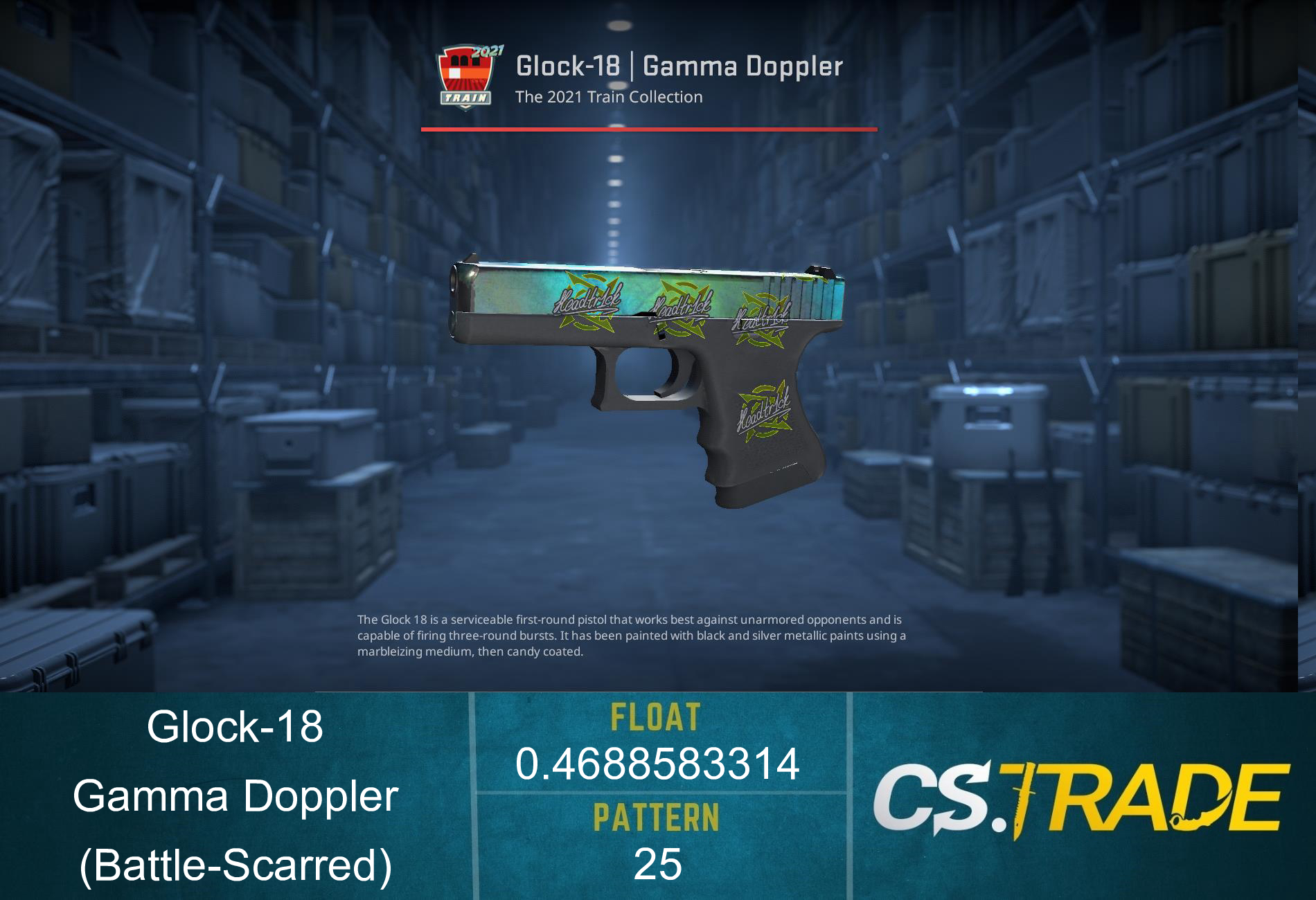 Glock-18 | Gamma Doppler (Battle-Scarred) Screenshot