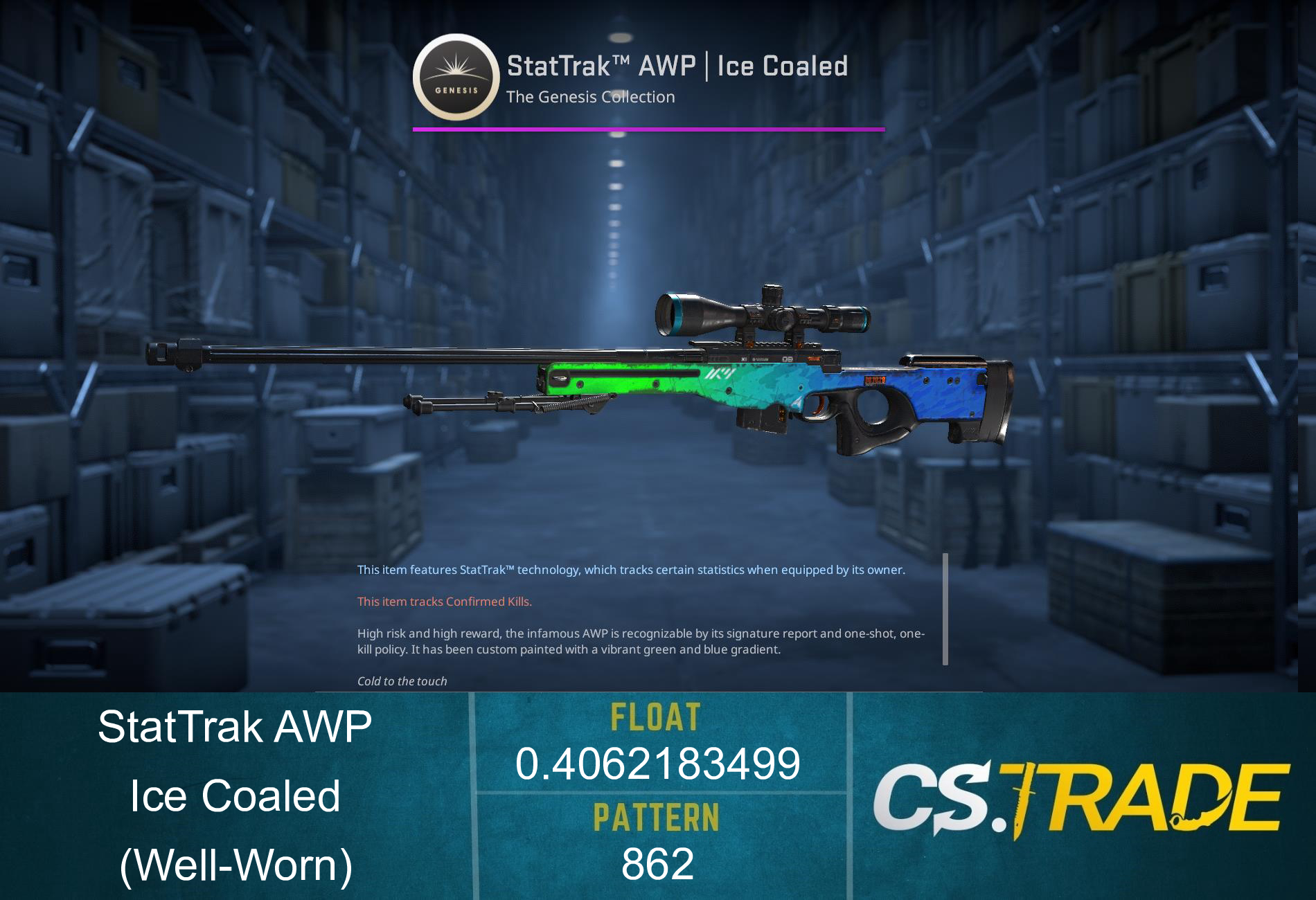 StatTrak™ AWP | Ice Coaled (Well-Worn) Screenshot