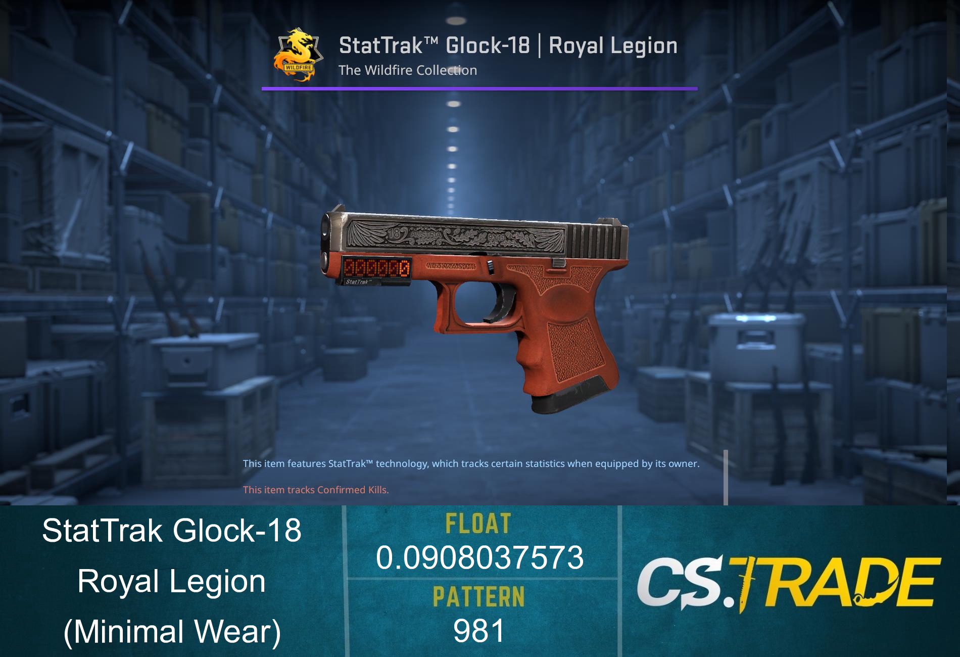 StatTrak™ Glock-18 | Royal Legion (Minimal Wear) Screenshot