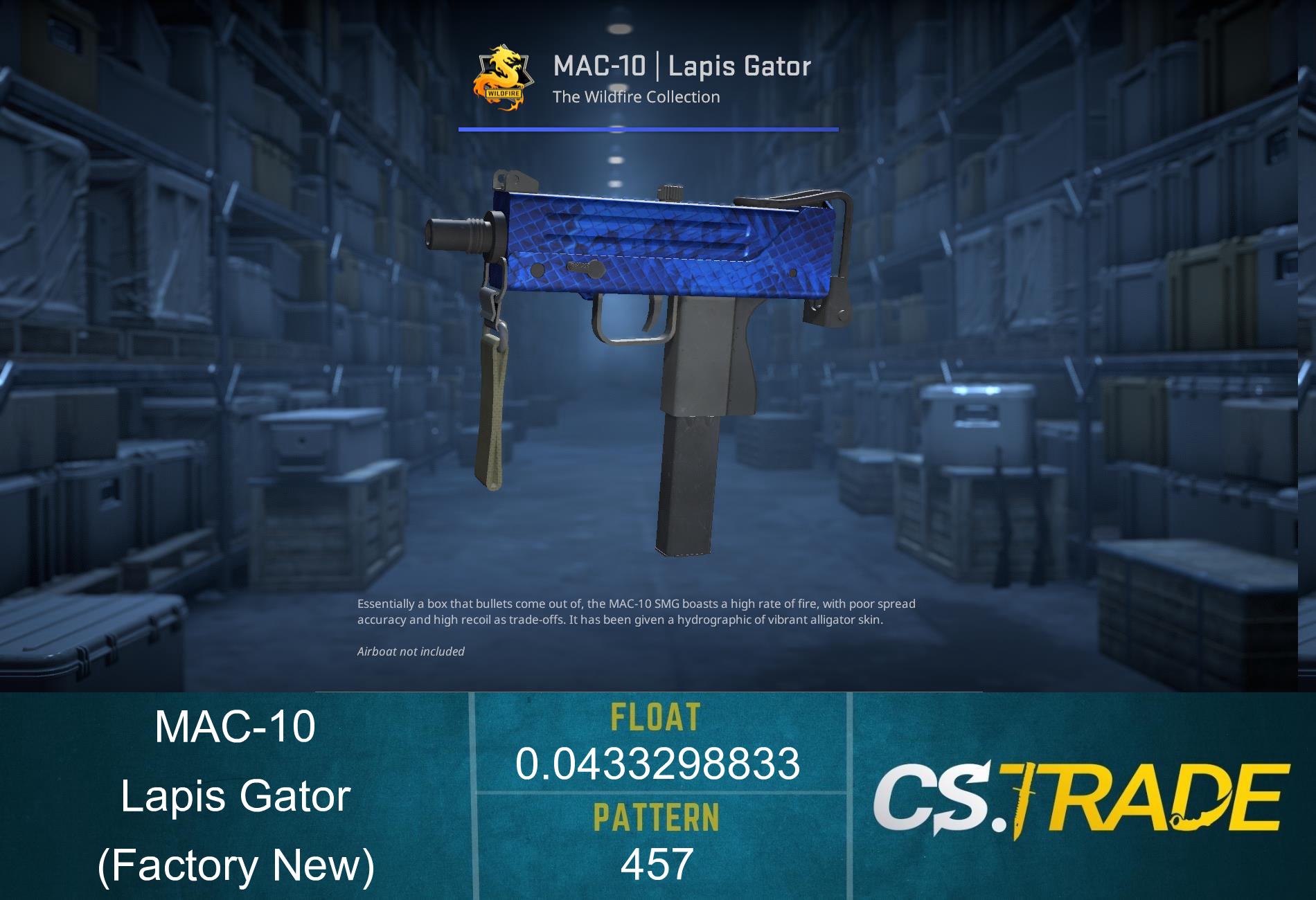 MAC-10 | Lapis Gator (Factory New) Screenshot