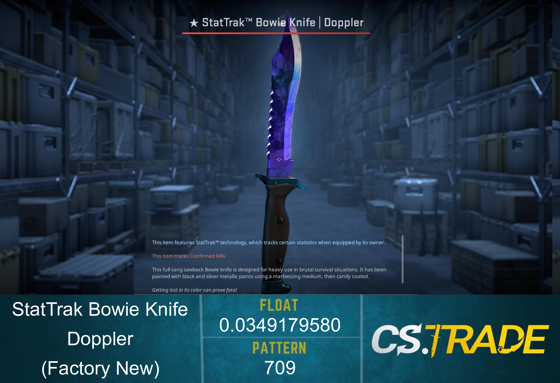★ StatTrak™ Bowie Knife | Doppler Sapphire (Factory New)