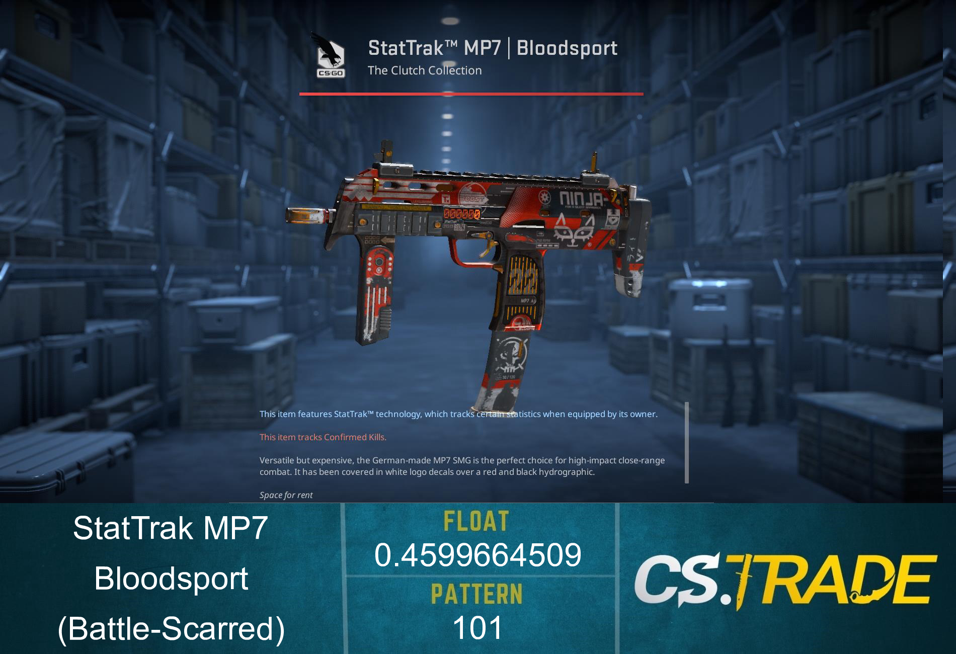 StatTrak™ MP7 | Bloodsport (Battle-Scarred) Screenshot