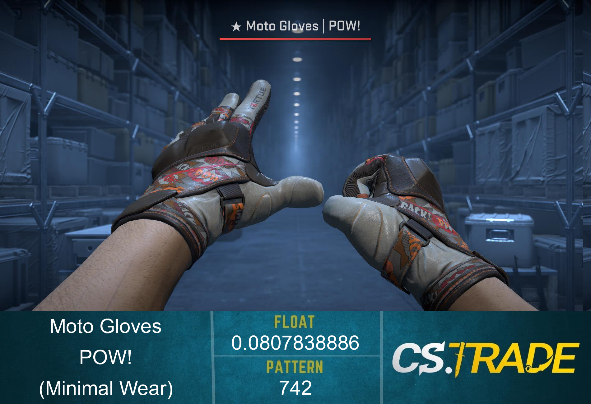 ★ Moto Gloves | POW! (Minimal Wear) Screenshot