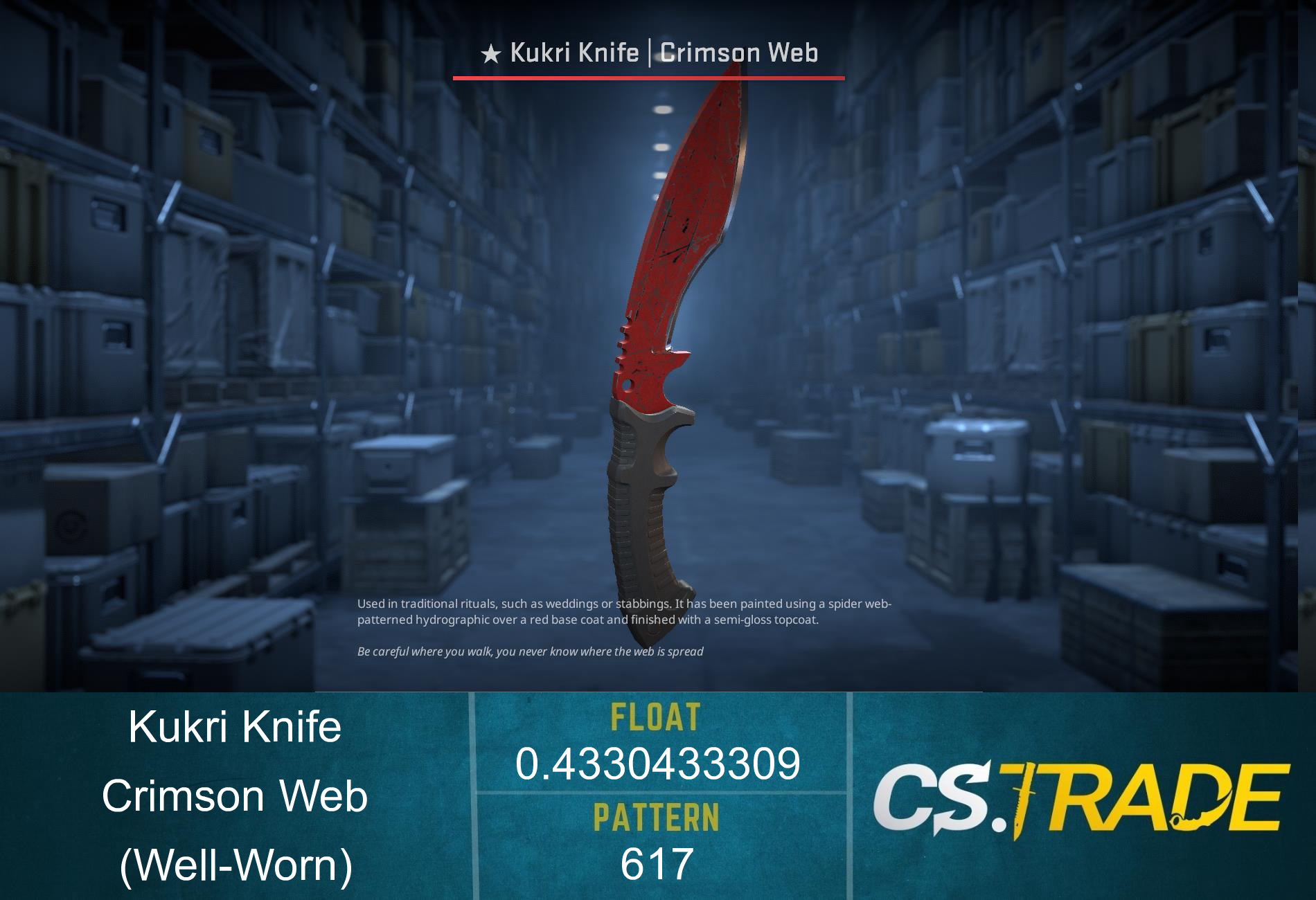 ★ StatTrak™ Kukri Knife | Crimson Web (Well-Worn) Screenshot