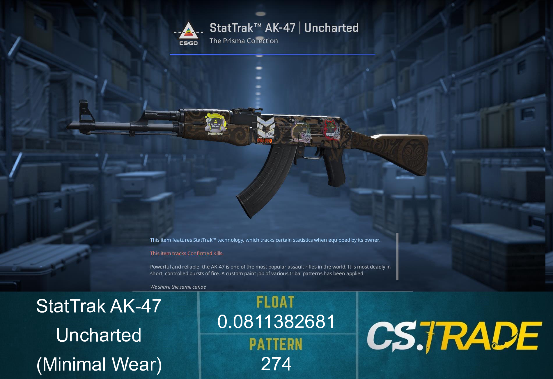 StatTrak™ AK-47 | Uncharted (Minimal Wear) Screenshot