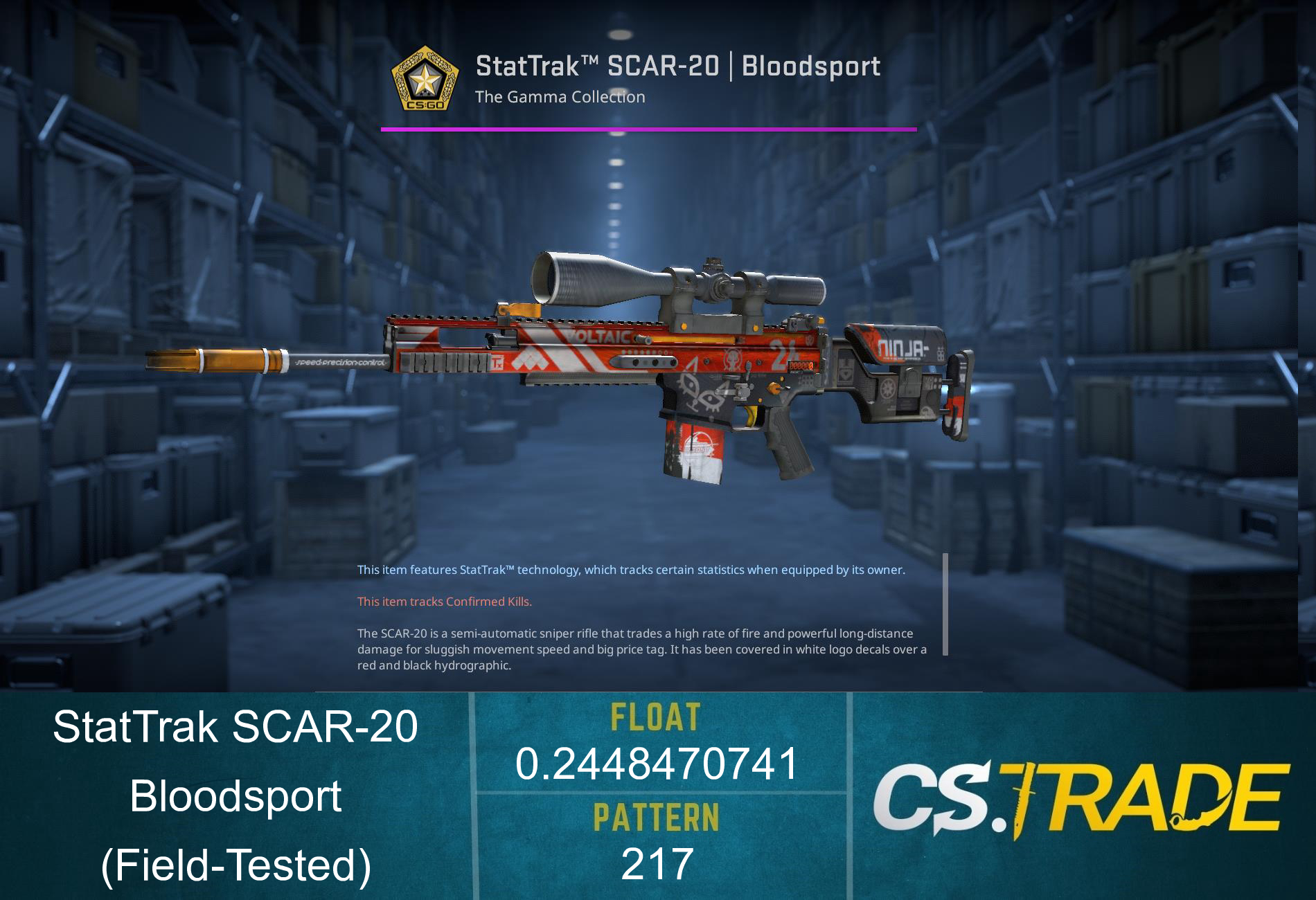 StatTrak™ SCAR-20 | Bloodsport (Field-Tested)