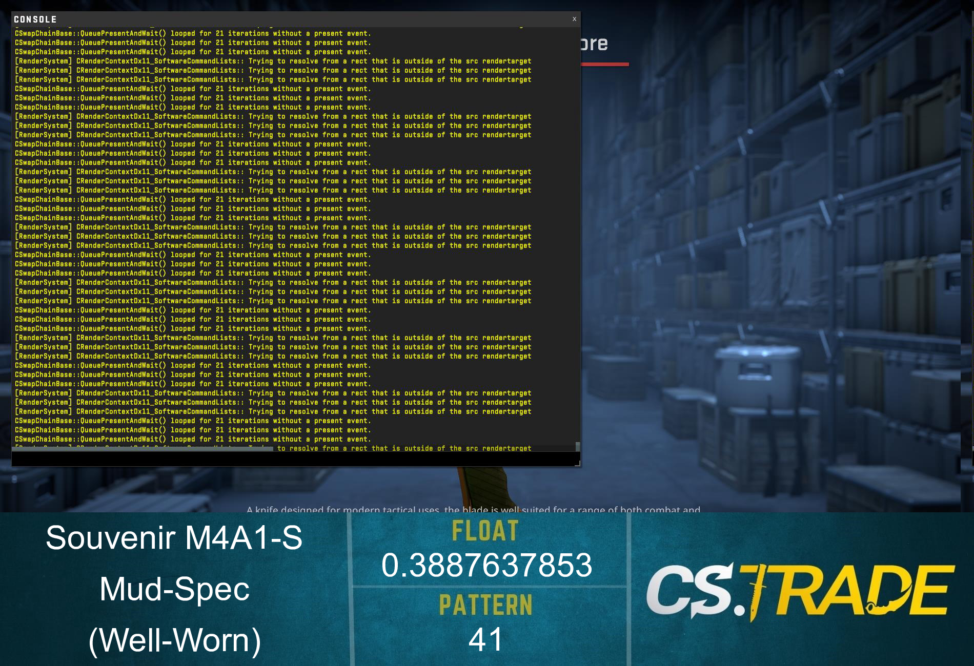 Souvenir M4A1-S | Mud-Spec (Well-Worn) Screenshot