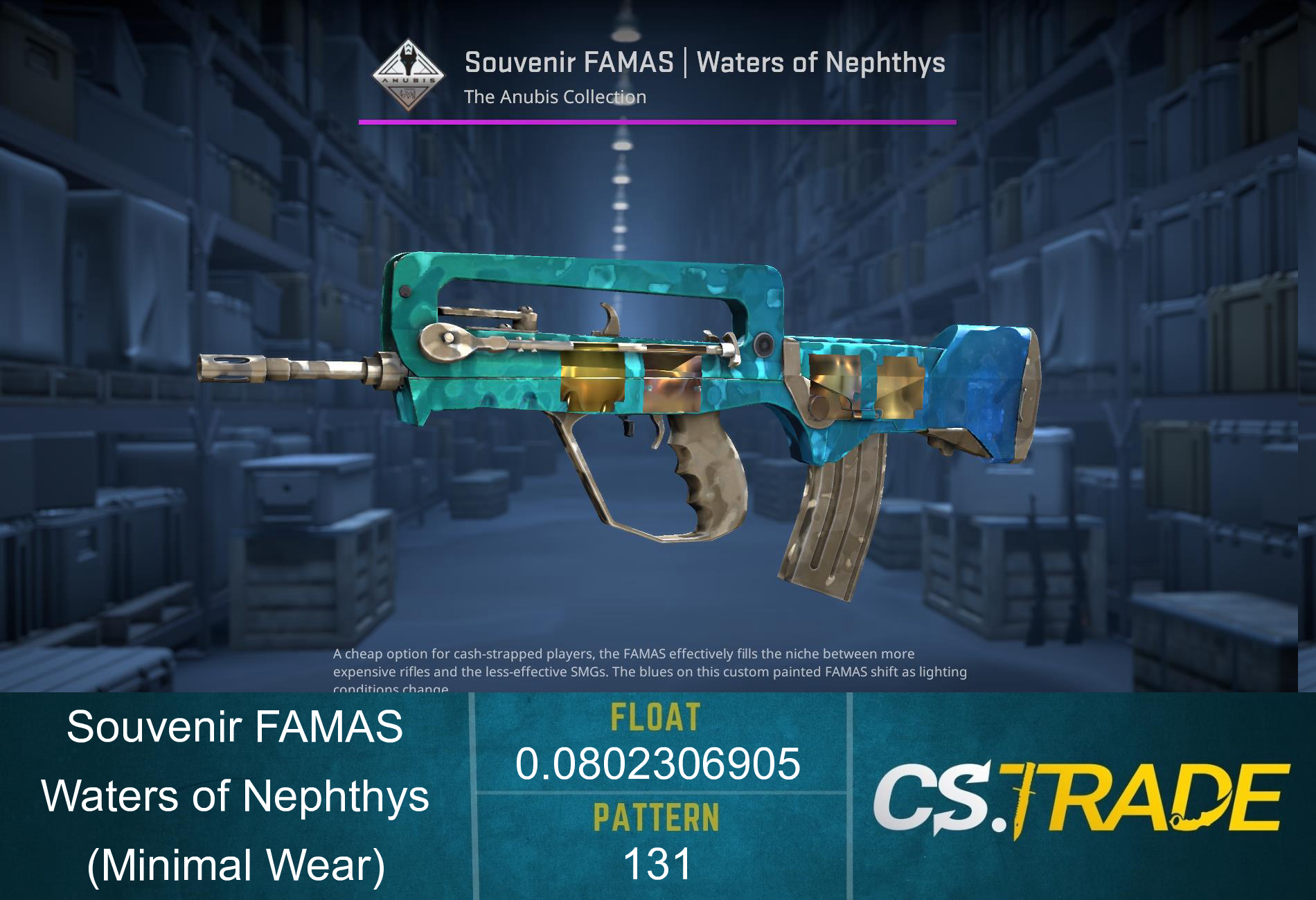 Souvenir FAMAS | Waters of Nephthys (Minimal Wear) Screenshot