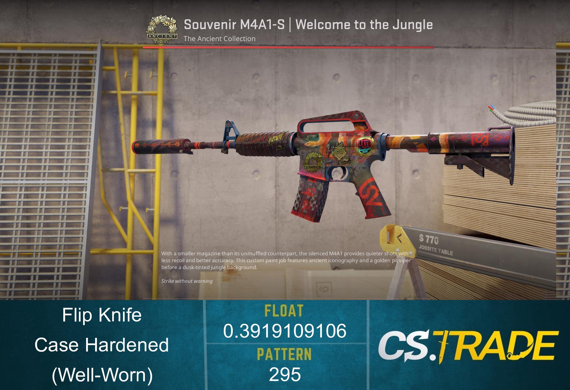 ★ StatTrak™ Flip Knife | Case Hardened (Well-Worn) Screenshot