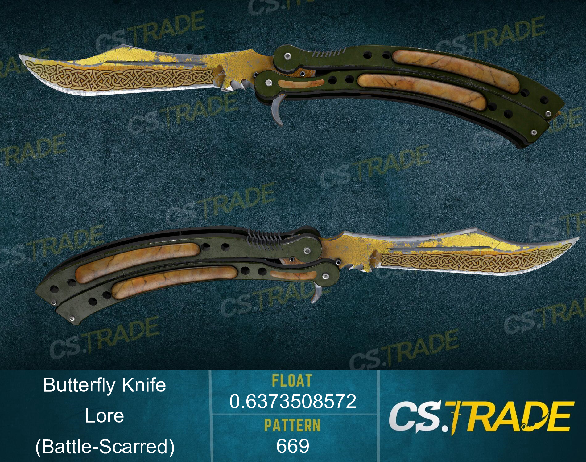 ★ StatTrak™ Butterfly Knife | Lore (Battle-Scarred) Screenshot