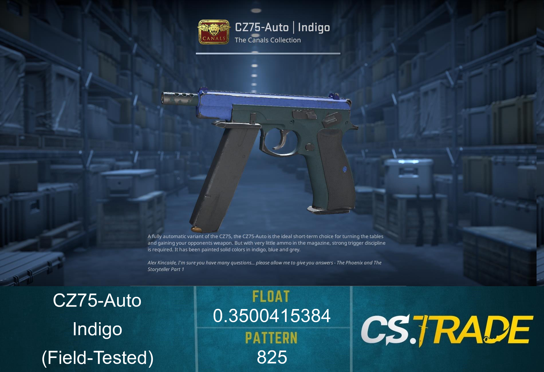 CZ75-Auto | Indigo (Factory New) Screenshot