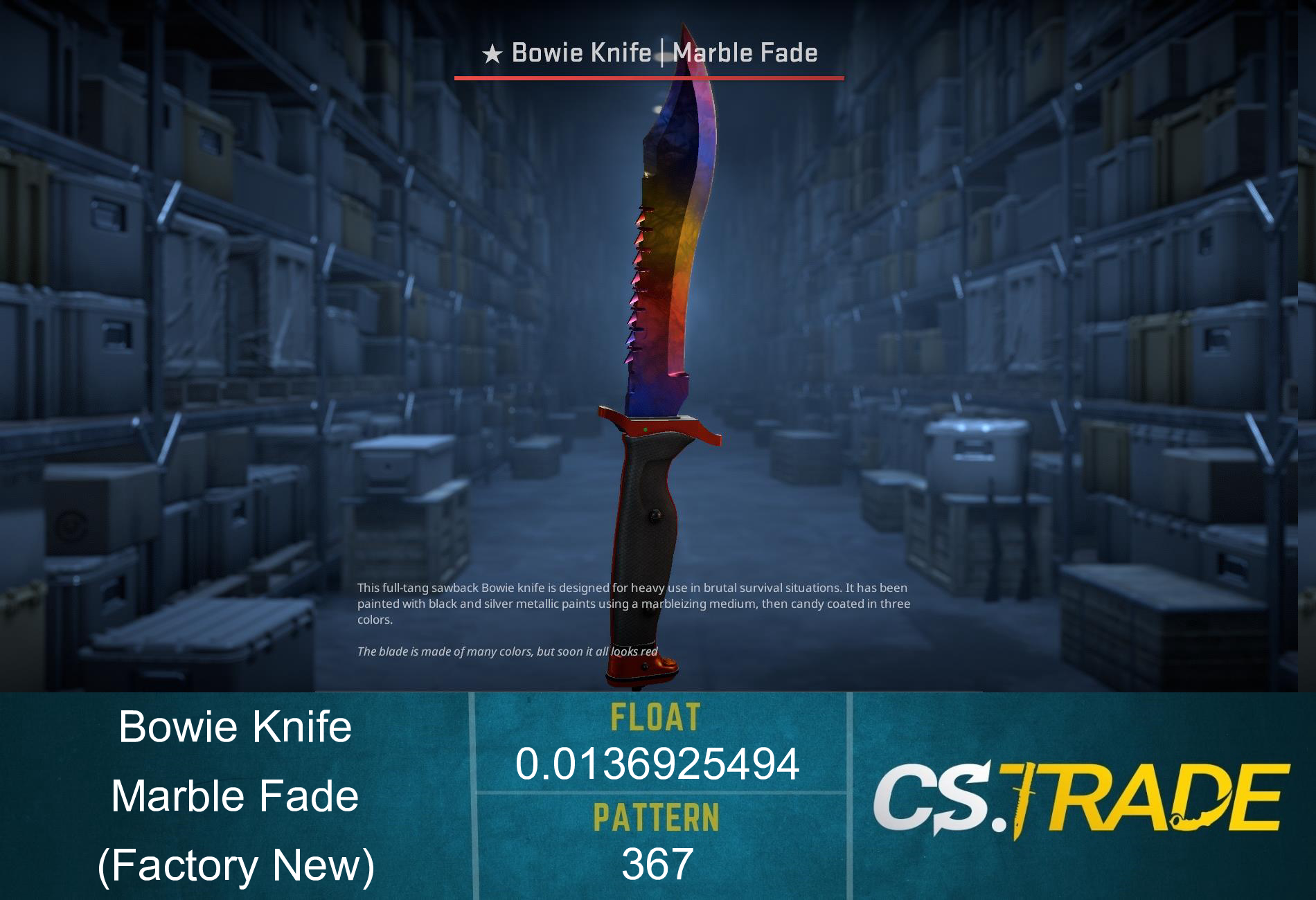 ★ Bowie Knife | Marble Fade (Factory New) Screenshot