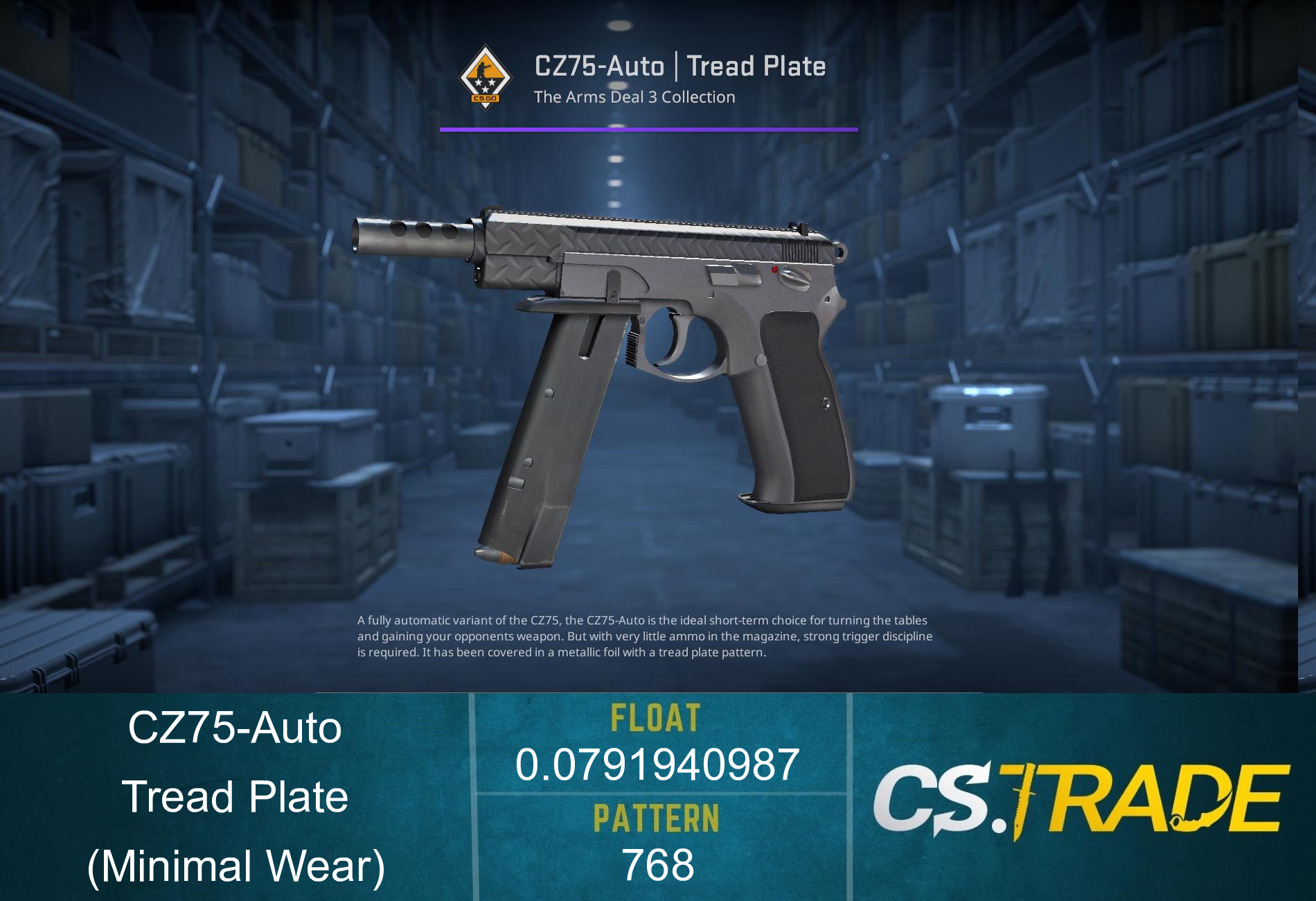 StatTrak™ CZ75-Auto | Tread Plate (Field-Tested) Screenshot