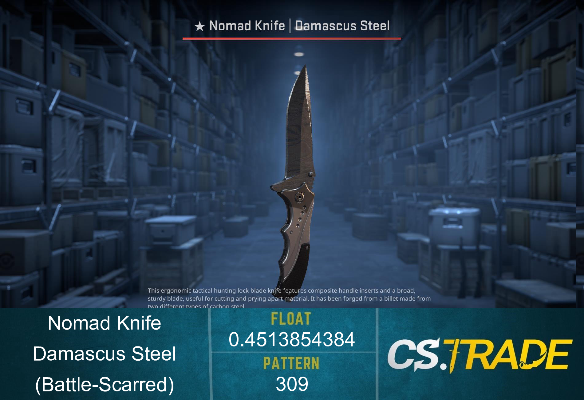 ★ Nomad Knife | Damascus Steel (Battle-Scarred) Screenshot