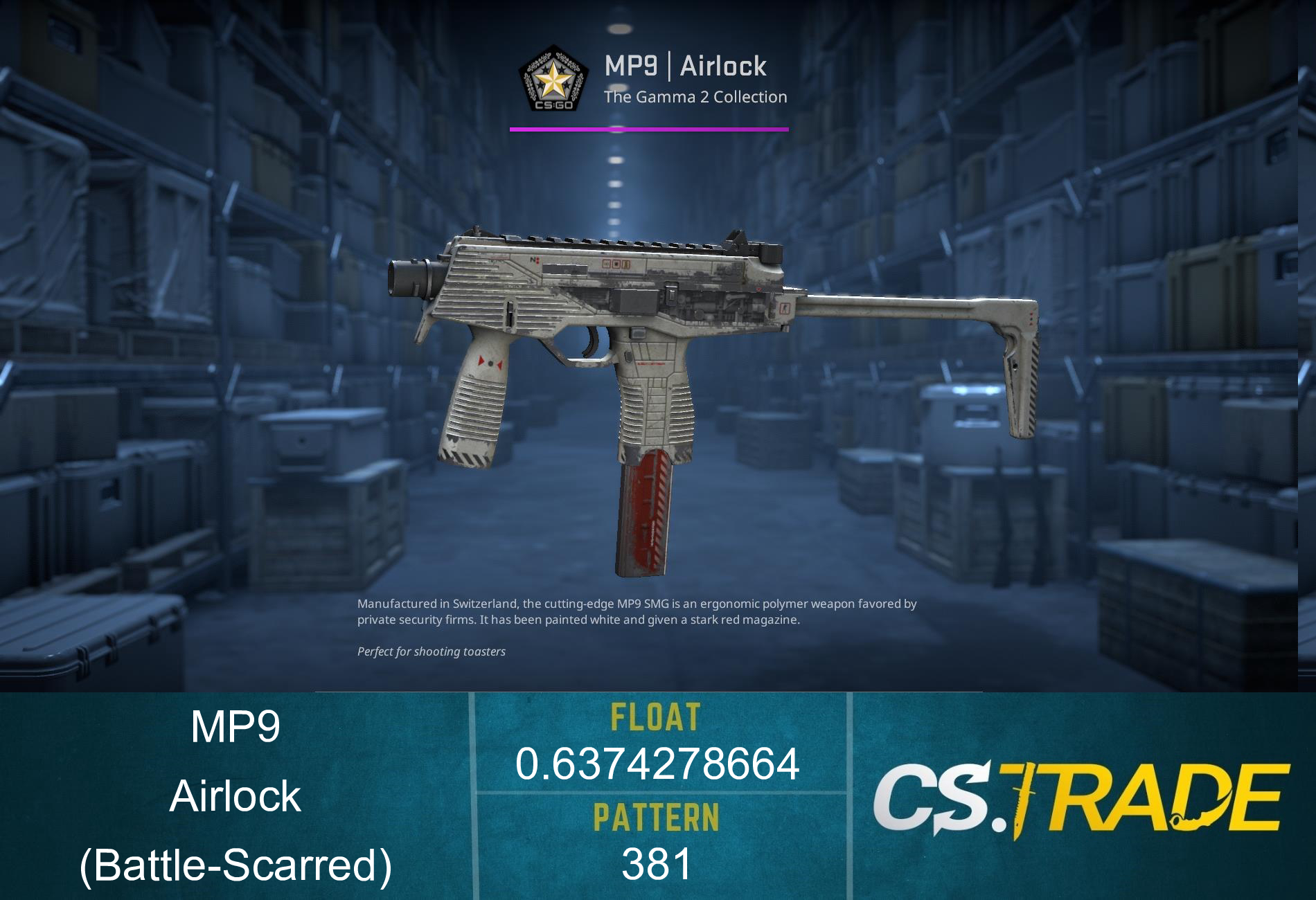 MP9 | Airlock (Battle-Scarred) Screenshot