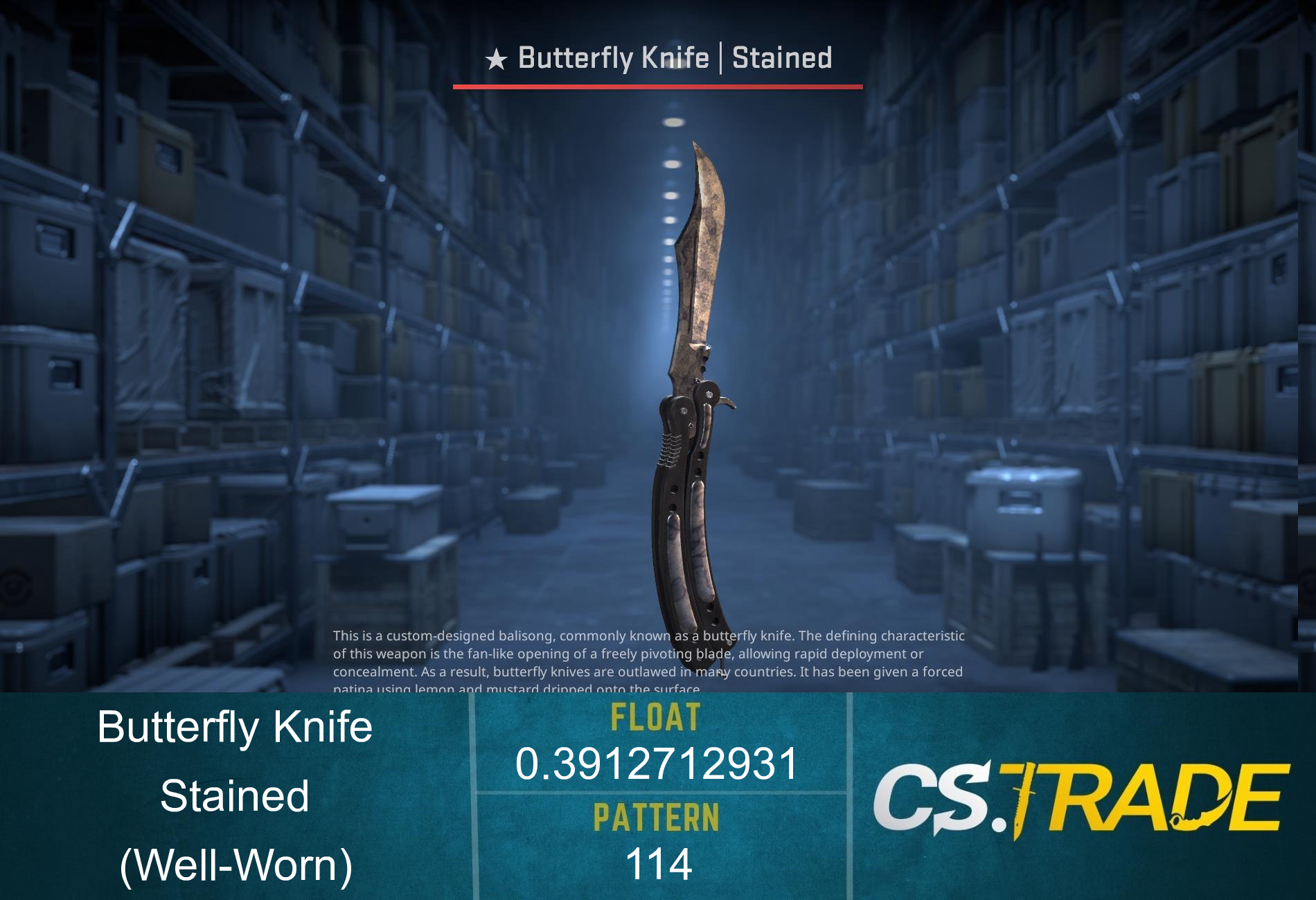 ★ Butterfly Knife | Stained (Well-Worn) Screenshot