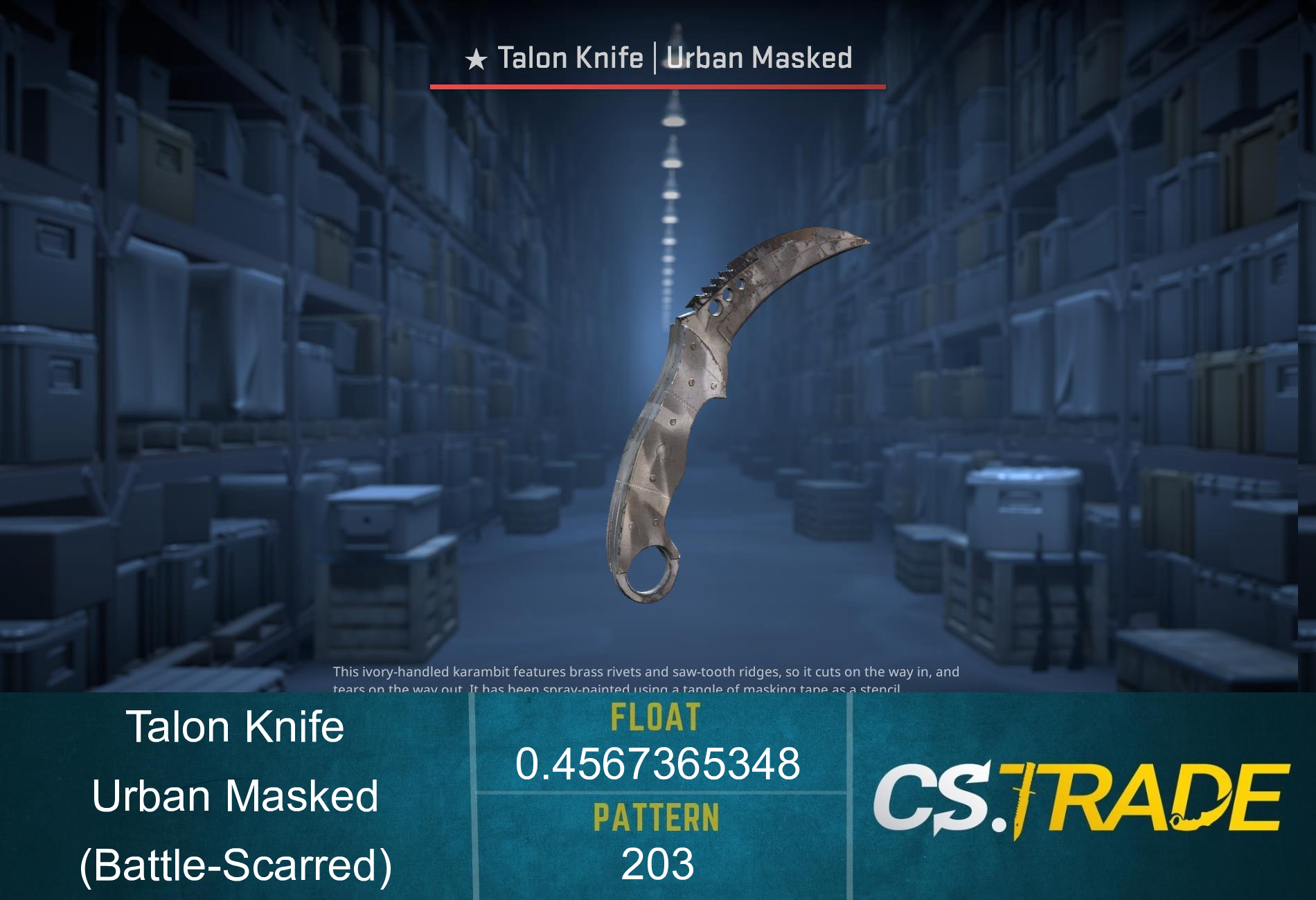 ★ Talon Knife | Urban Masked (Battle-Scarred) Screenshot