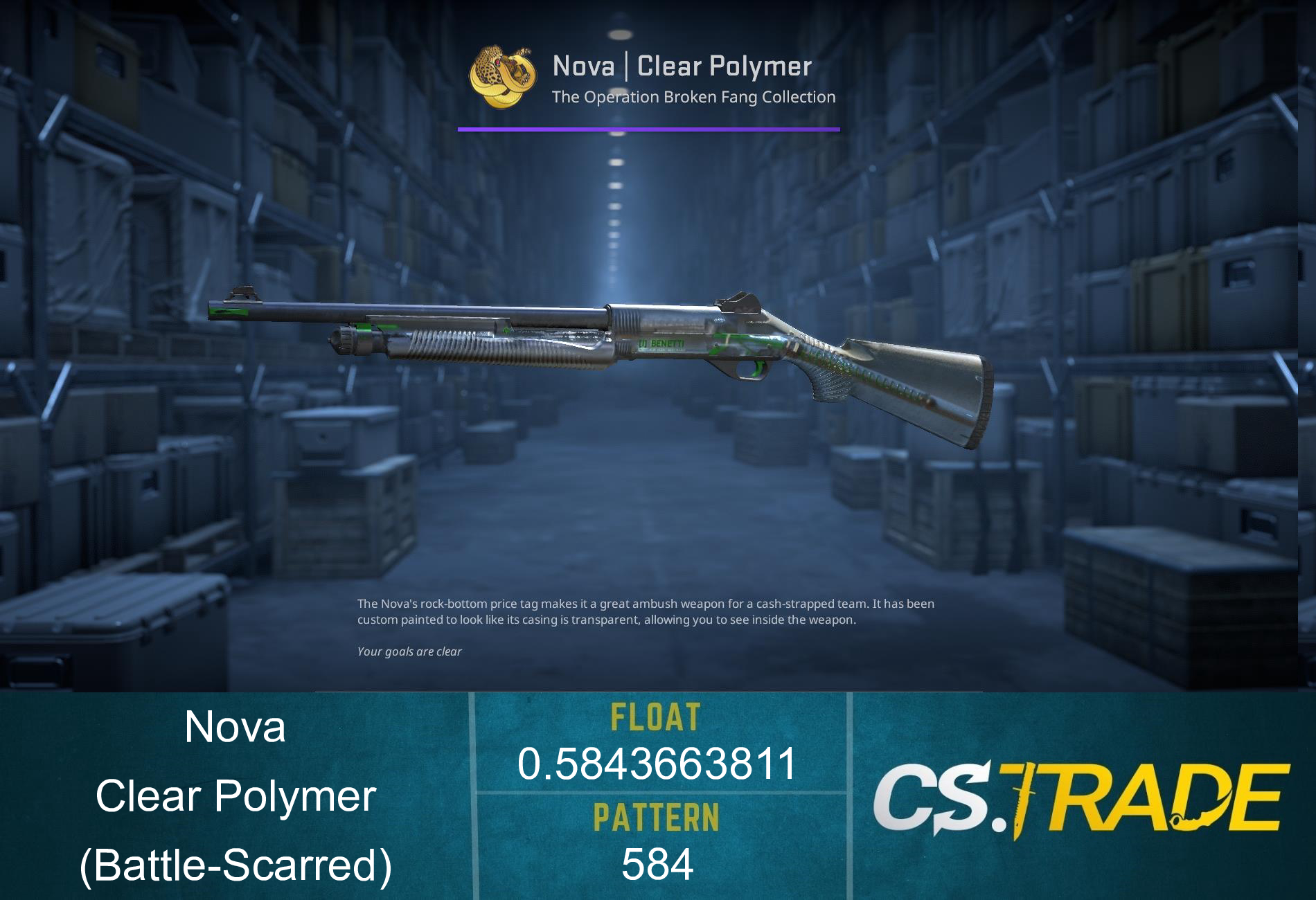 Nova | Clear Polymer (Battle-Scarred) Screenshot
