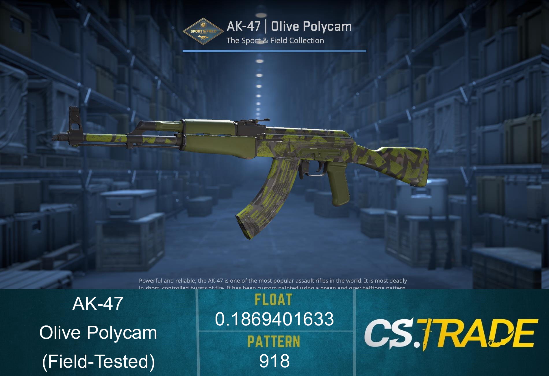 AK-47 | Olive Polycam (Field-Tested) Screenshot