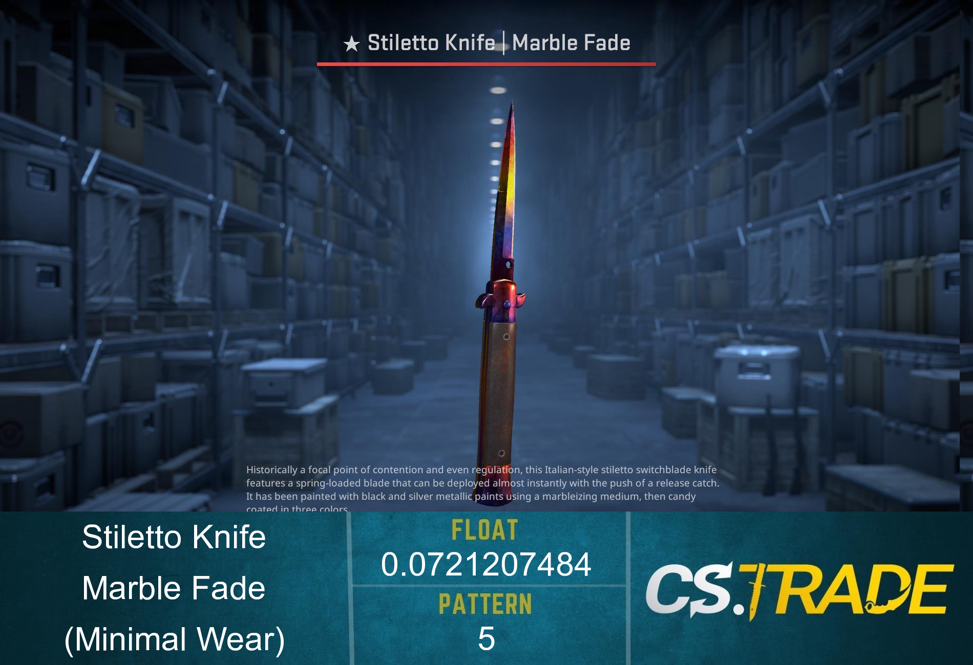 ★ Stiletto Knife | Marble Fade (Minimal Wear) Screenshot
