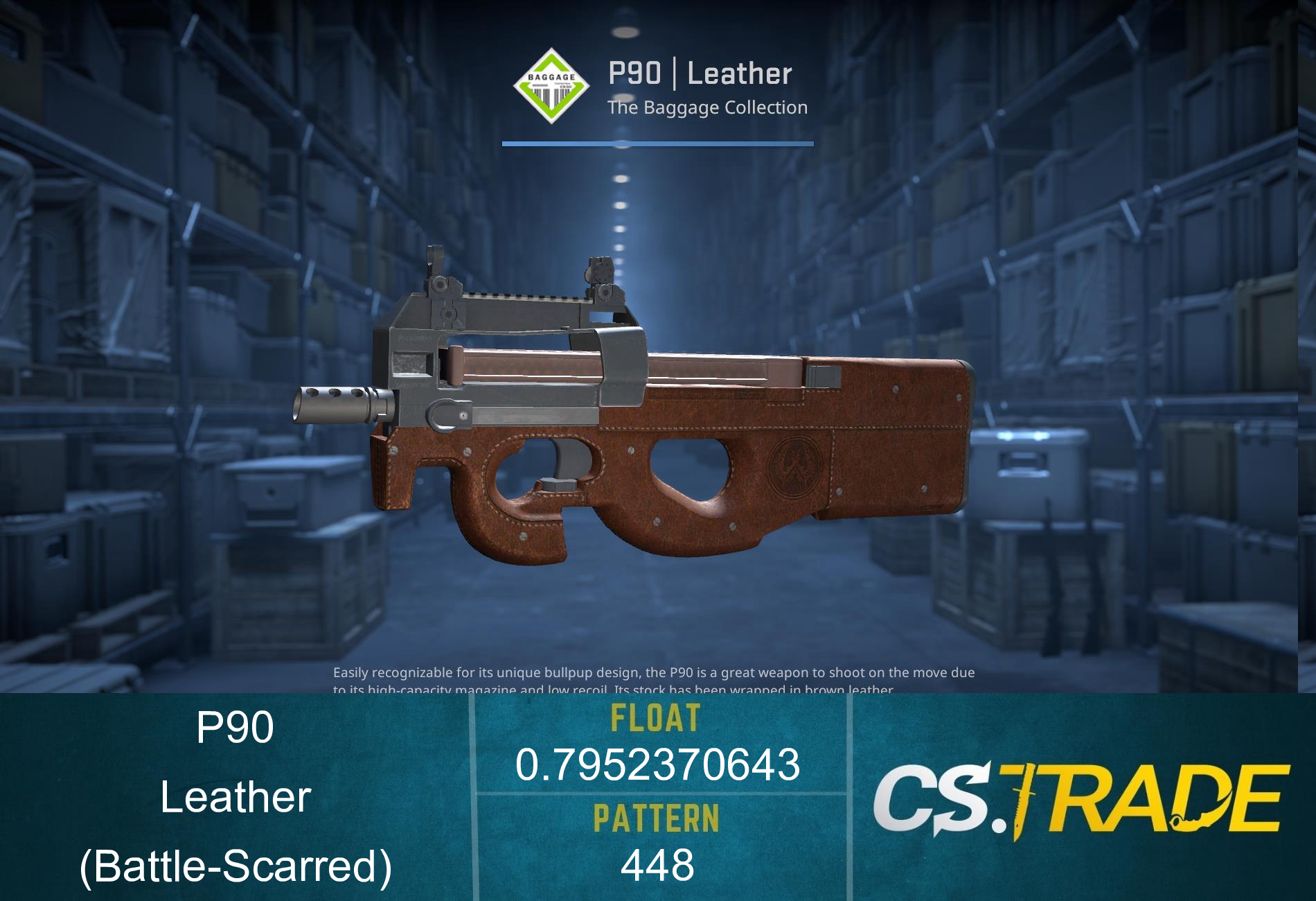 P90 | Leather (Battle-Scarred) Screenshot