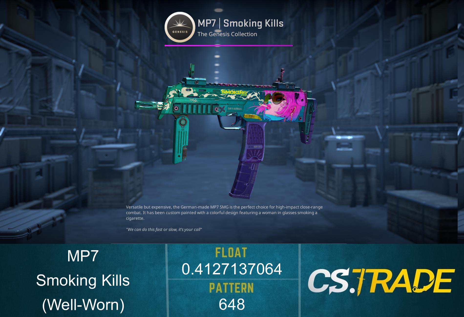MP7 | Smoking Kills (Well-Worn) Screenshot