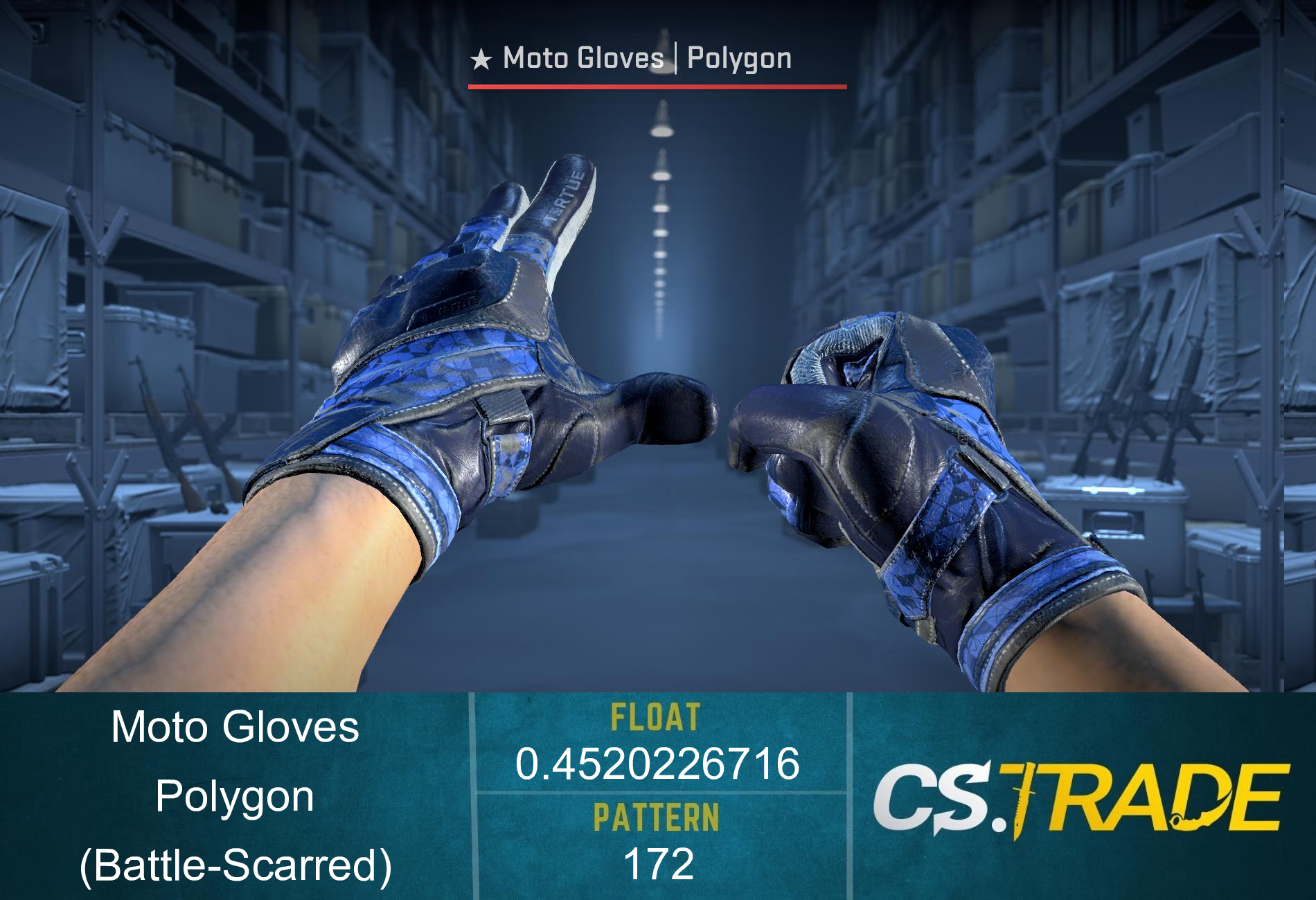 ★ Moto Gloves | Polygon (Battle-Scarred) Screenshot