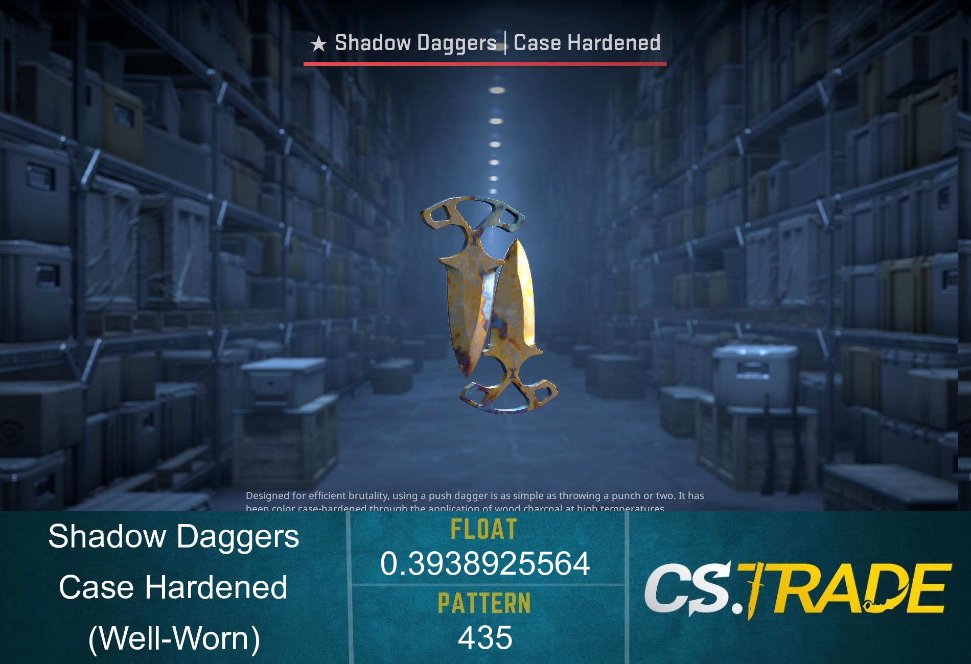 ★ Shadow Daggers | Case Hardened (Well-Worn) Screenshot