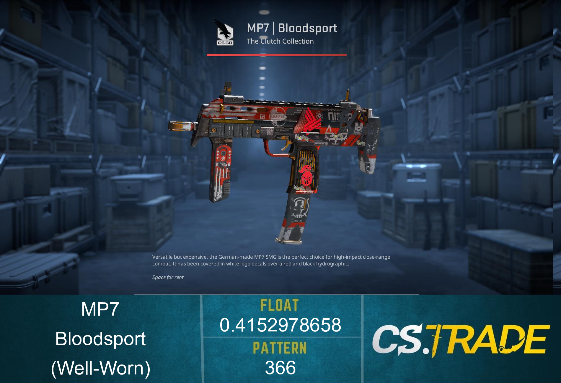 StatTrak™ MP7 | Bloodsport (Well-Worn) Screenshot
