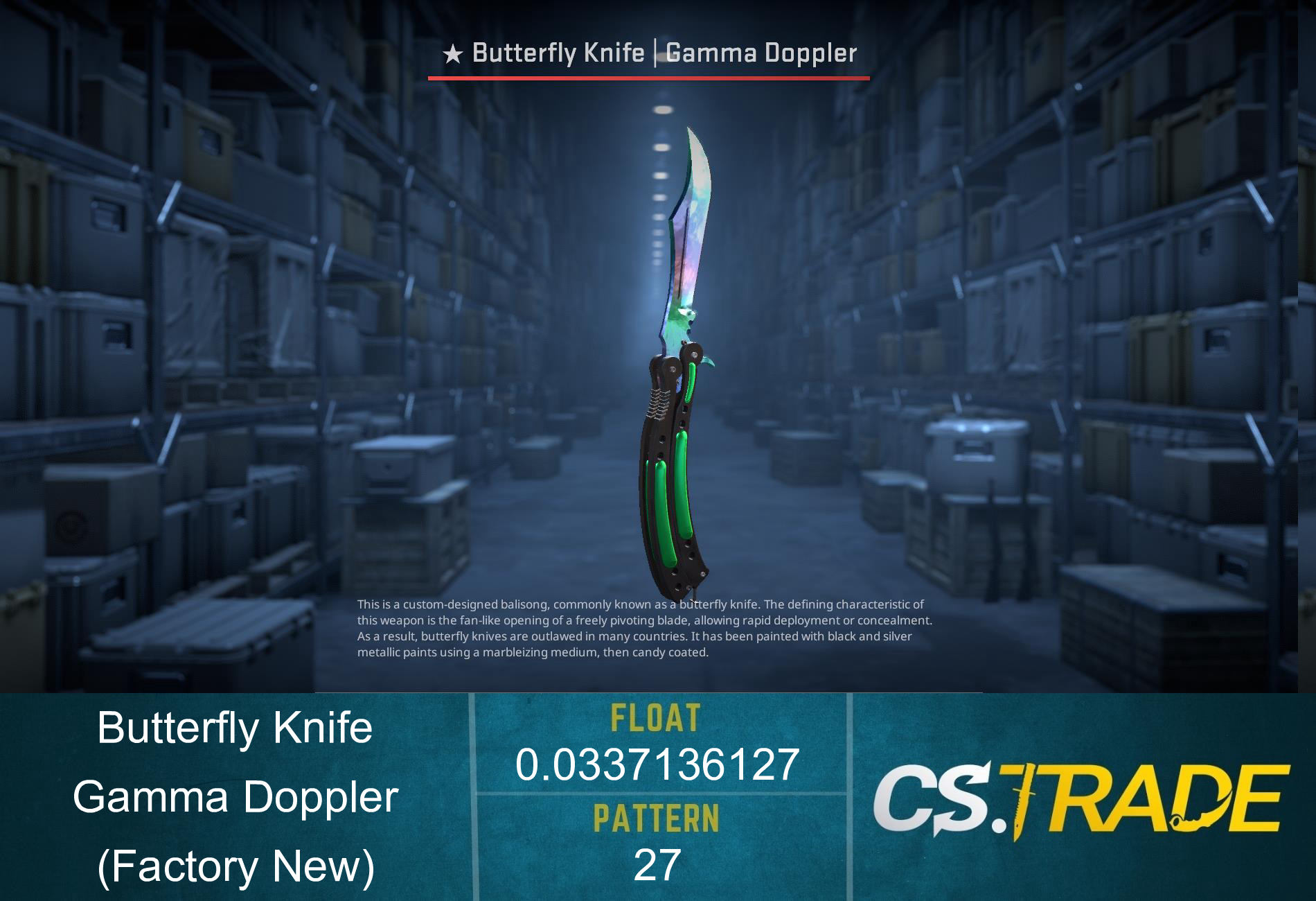 ★ Butterfly Knife | Gamma Doppler Phase 1 (Factory New) Screenshot