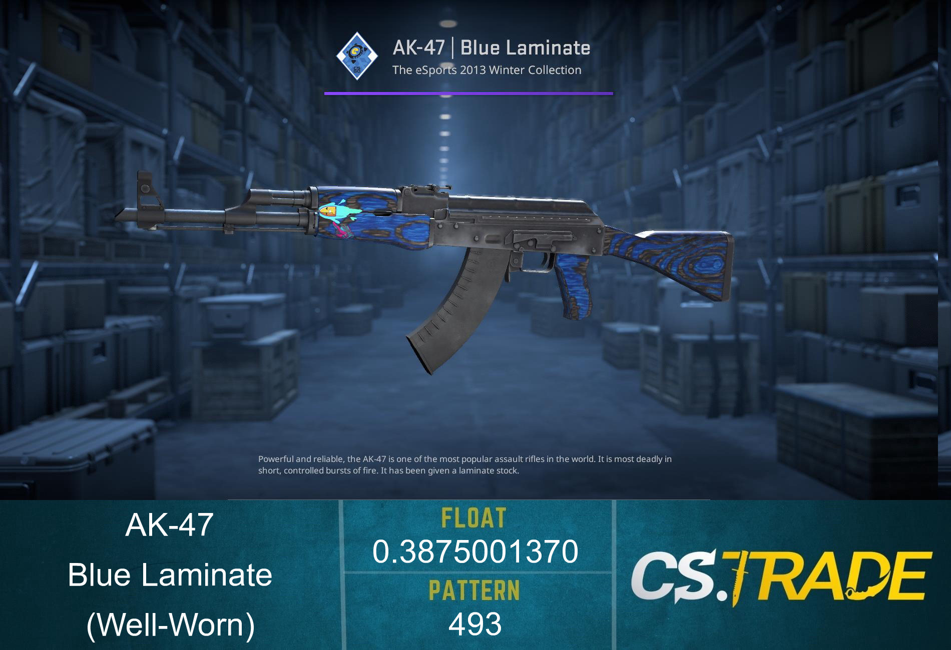 StatTrak™ AK-47 | Blue Laminate (Well-Worn) Screenshot