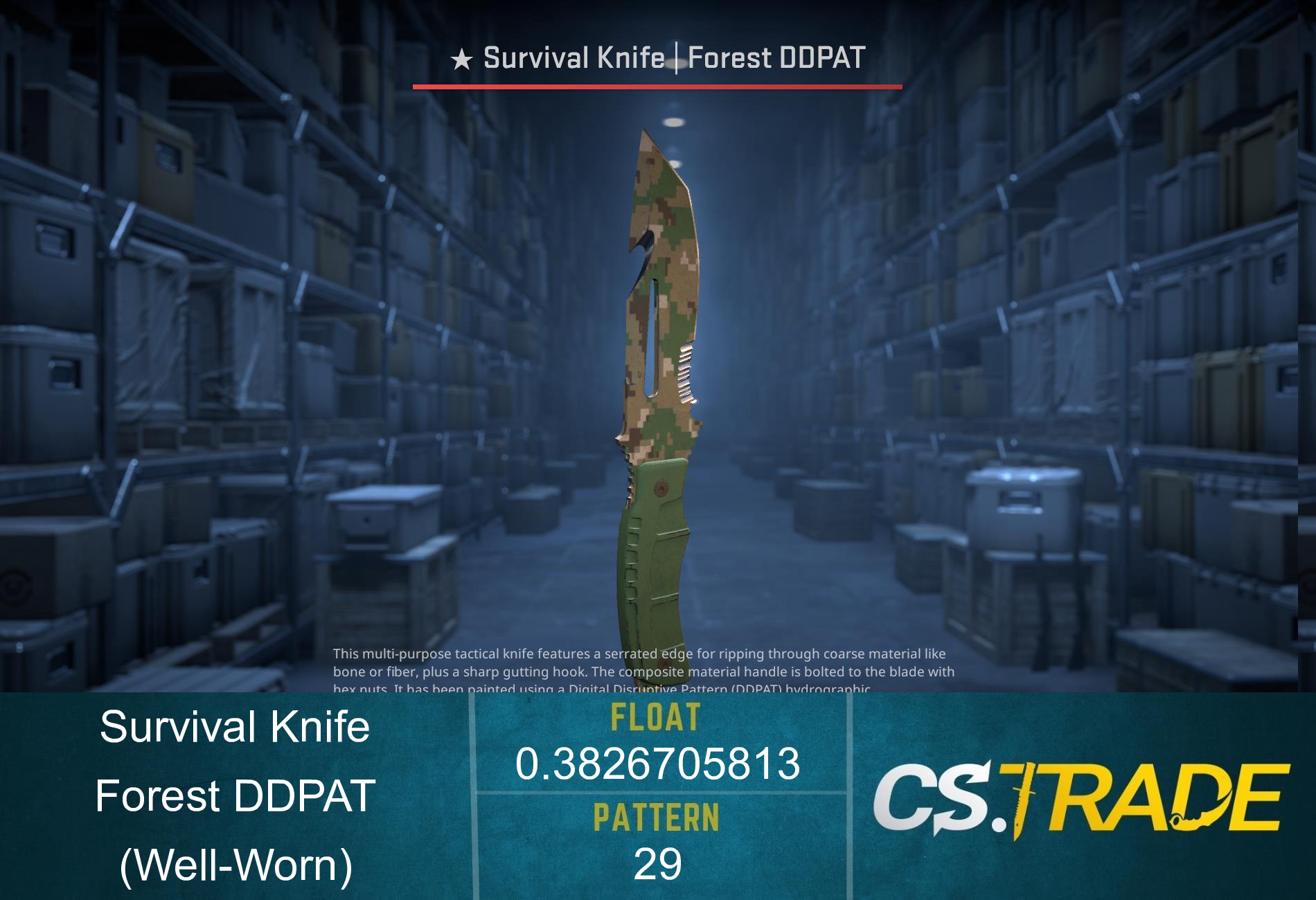 ★ StatTrak™ Survival Knife | Forest DDPAT (Well-Worn) Screenshot