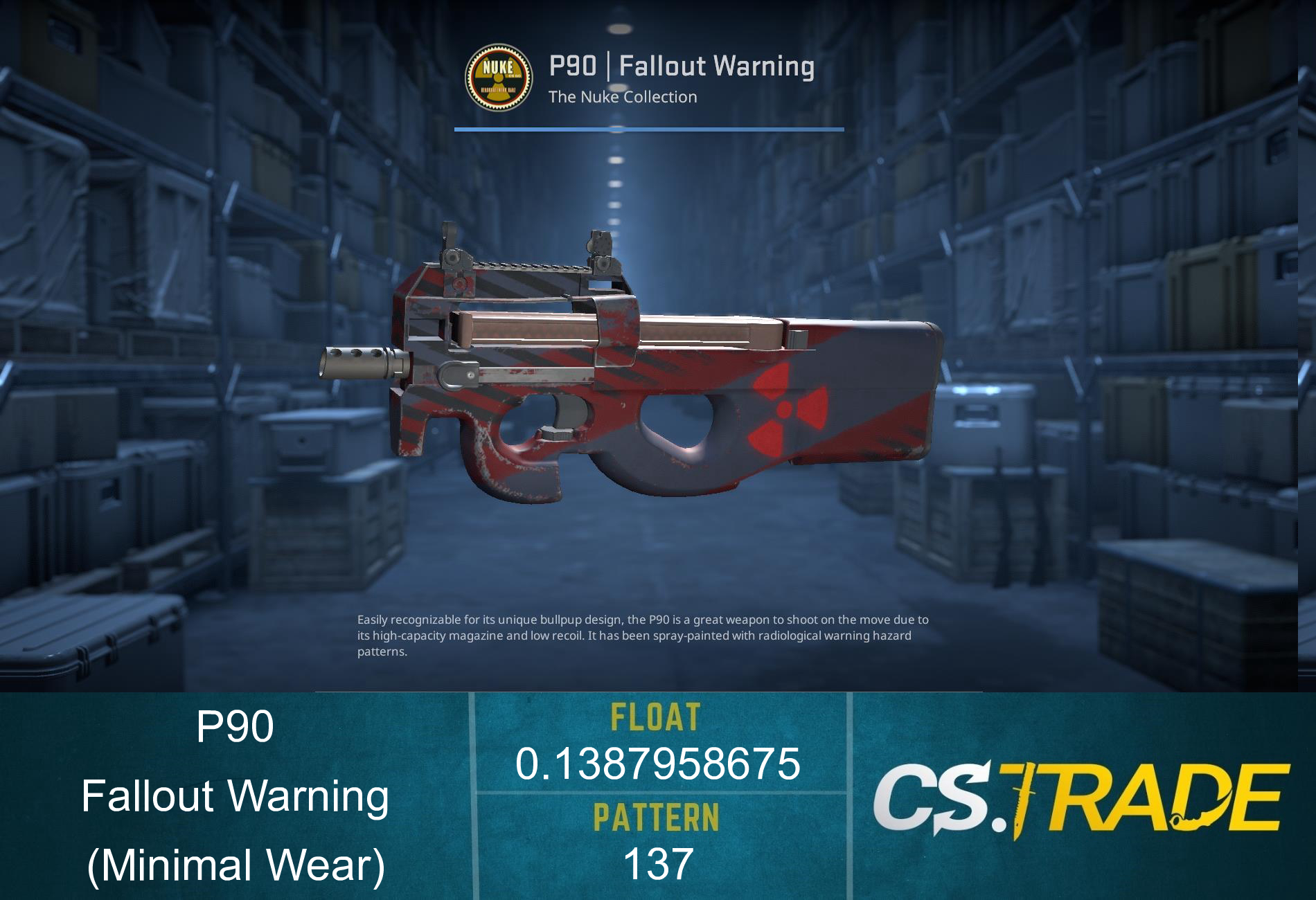 P90 | Fallout Warning (Factory New) Screenshot