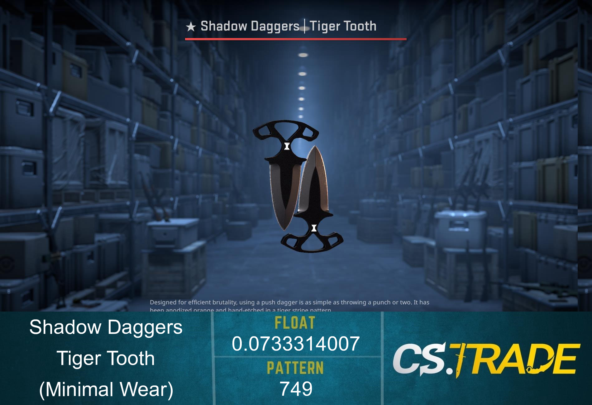 ★ Shadow Daggers | Tiger Tooth (Minimal Wear) Screenshot