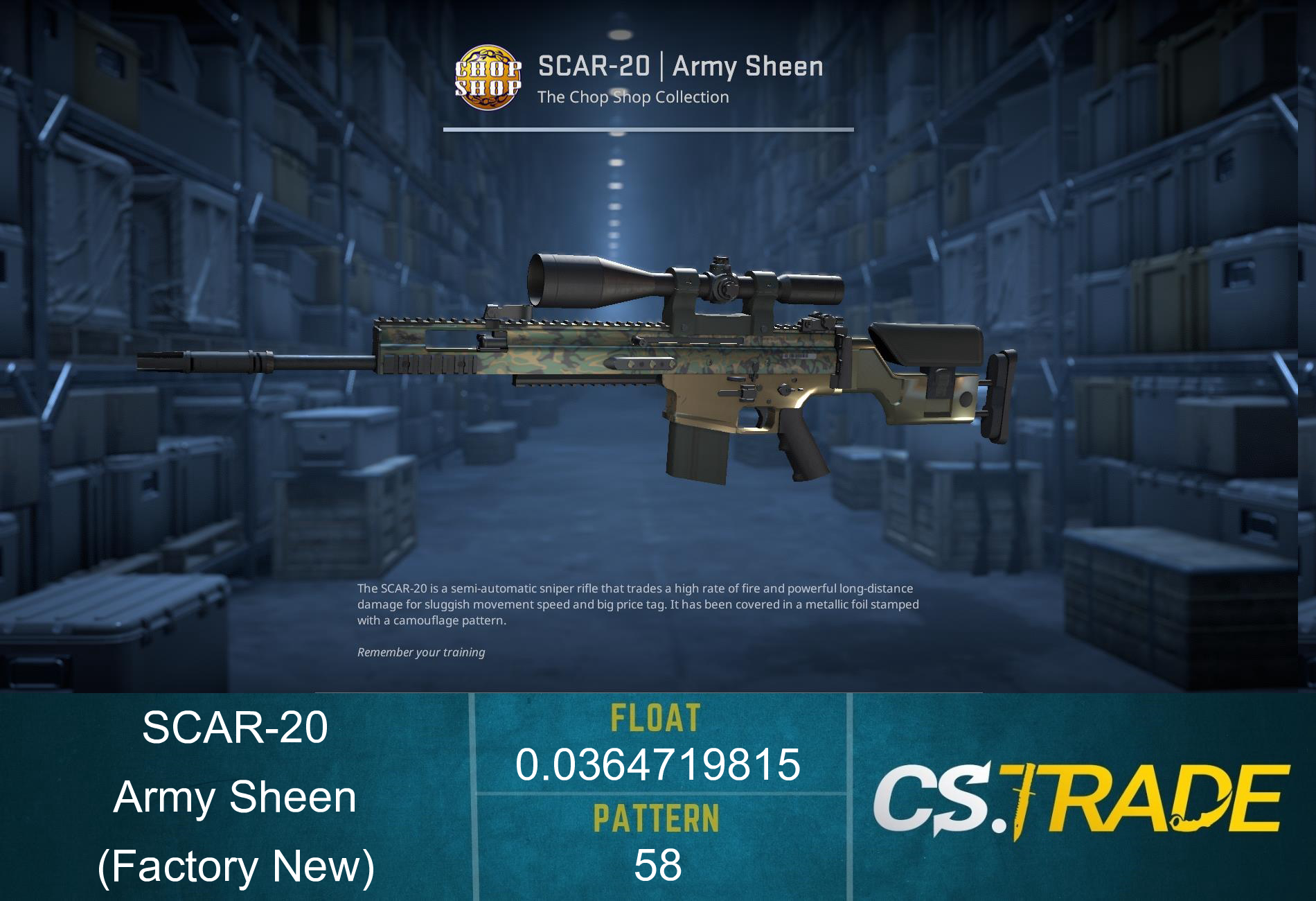 SCAR-20 | Army Sheen (Factory New) Screenshot