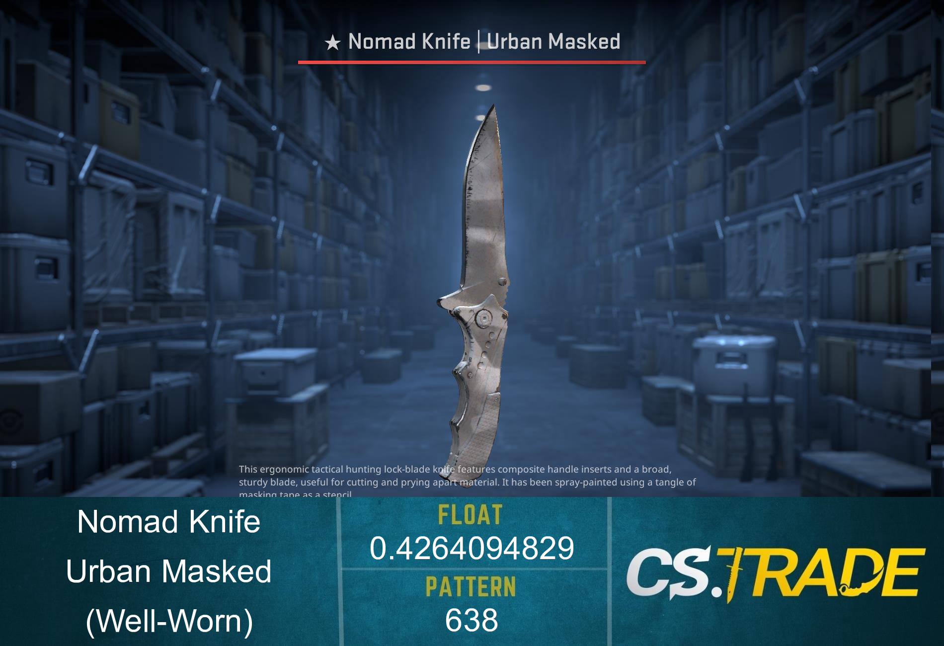 ★ Nomad Knife | Urban Masked (Well-Worn) Screenshot