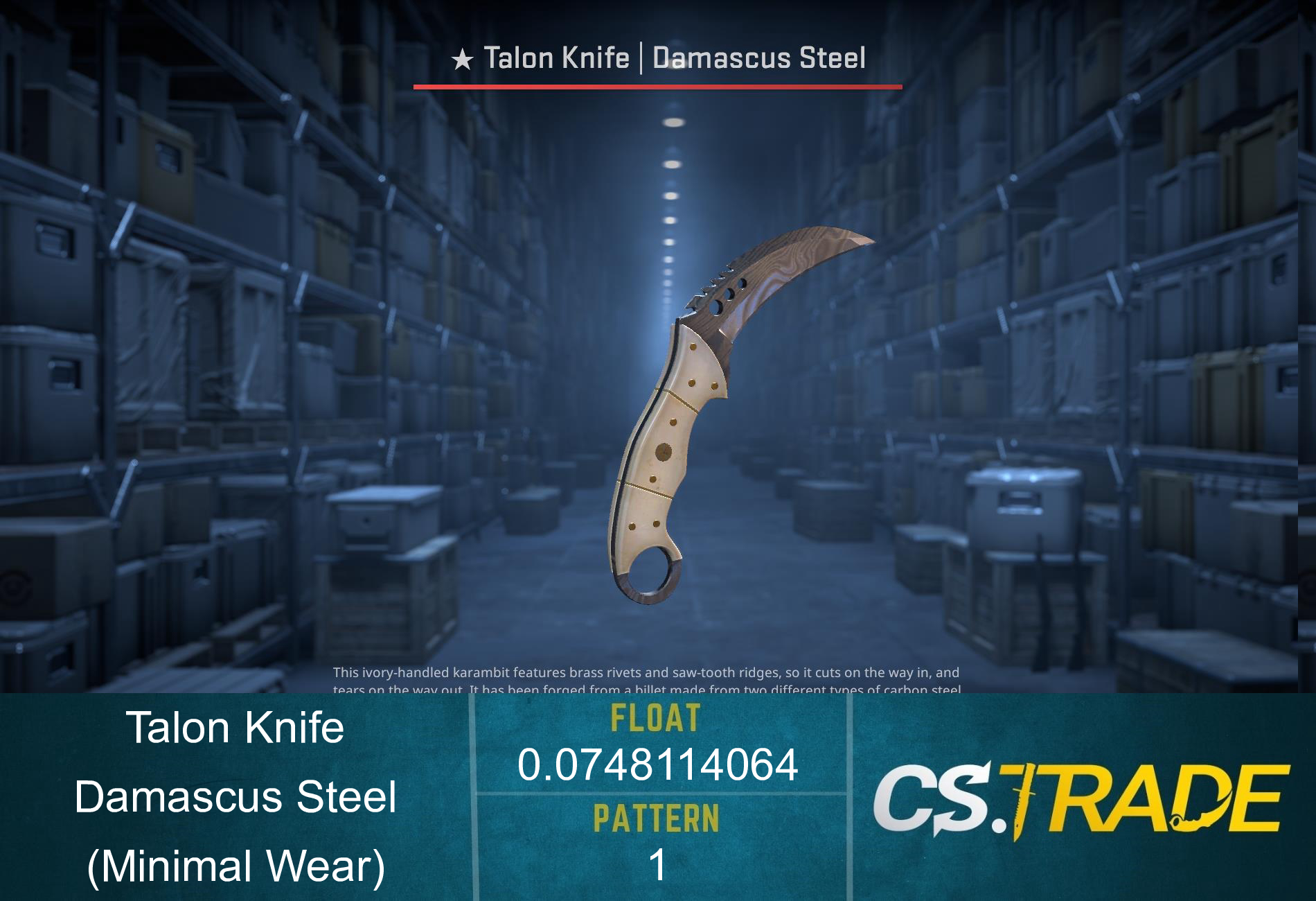 ★ Talon Knife | Damascus Steel (Minimal Wear) Screenshot