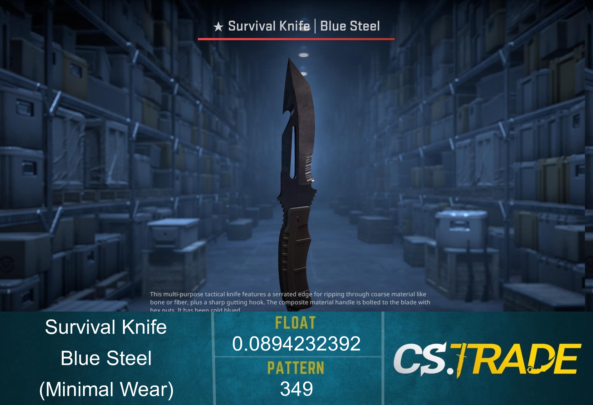 ★ Survival Knife | Blue Steel (Minimal Wear) Screenshot