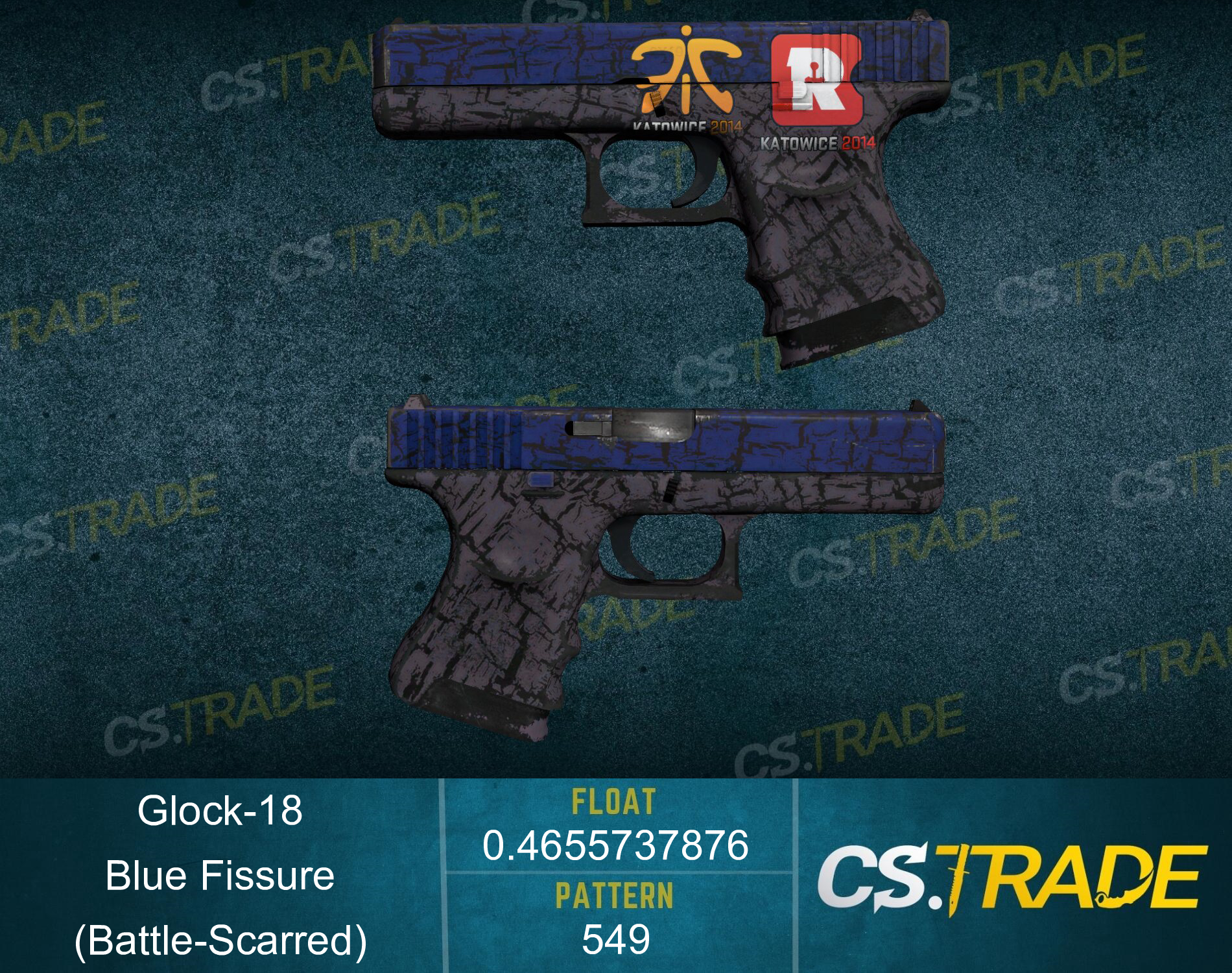 Glock-18 | Blue Fissure (Battle-Scarred) Screenshot